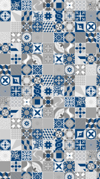 Décor Patchwork bleu