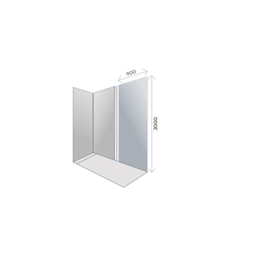 Pack douche Décofast extension droit 2000x900 mm design et étanche