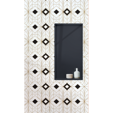 Niche de douche Décofast inox laqué noir 300x600 mm design et étanche
