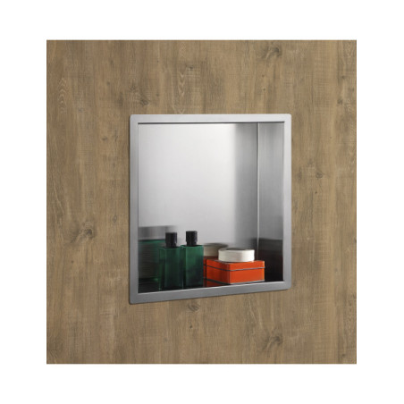 Niche de douche Décofast inox brossé mat 300x300 mm design et étanche