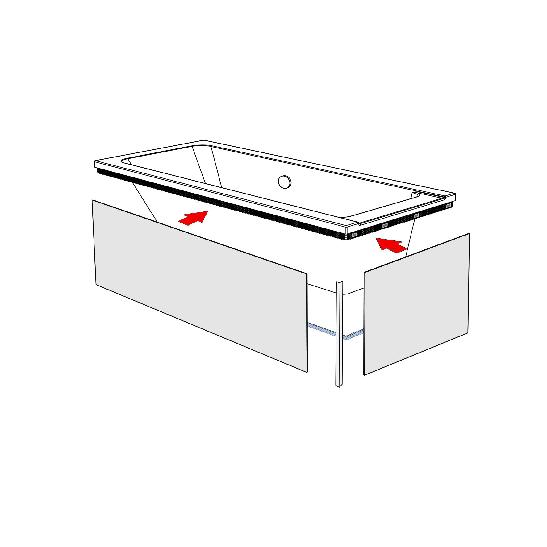Kit de pose Décofast tablier de baignoire droit