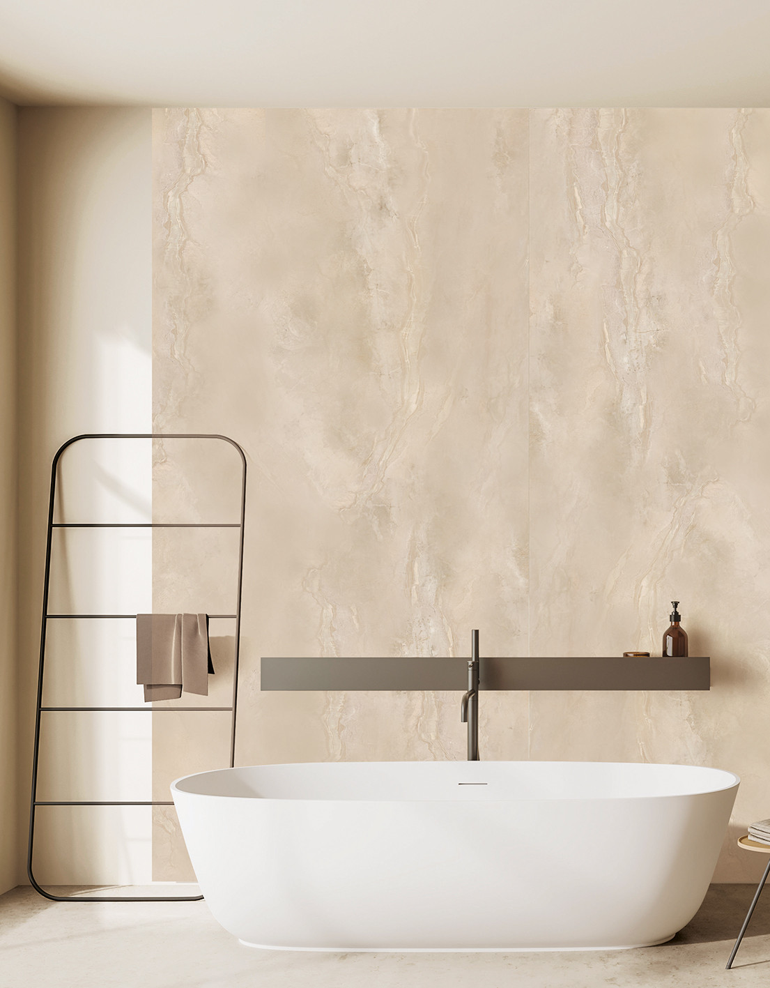 Panneau mural douche Décofast marbre Cappuccino mat design et étanche