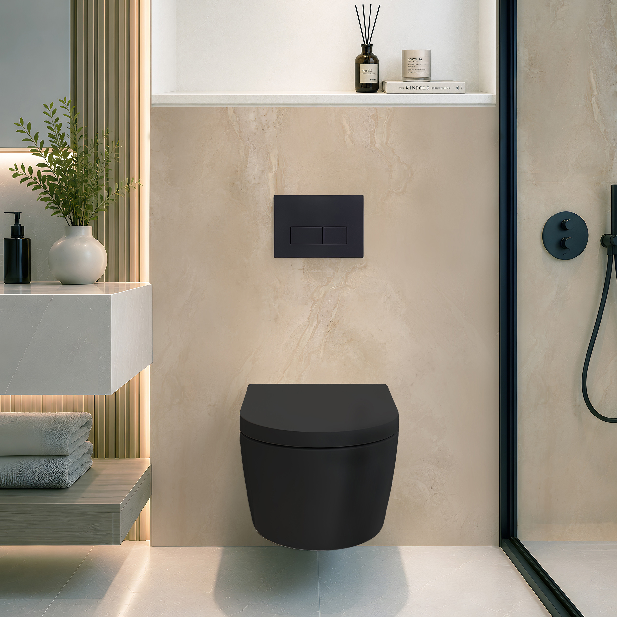 Panneau mural douche Décofast marbre Cappuccino mat design et étanche