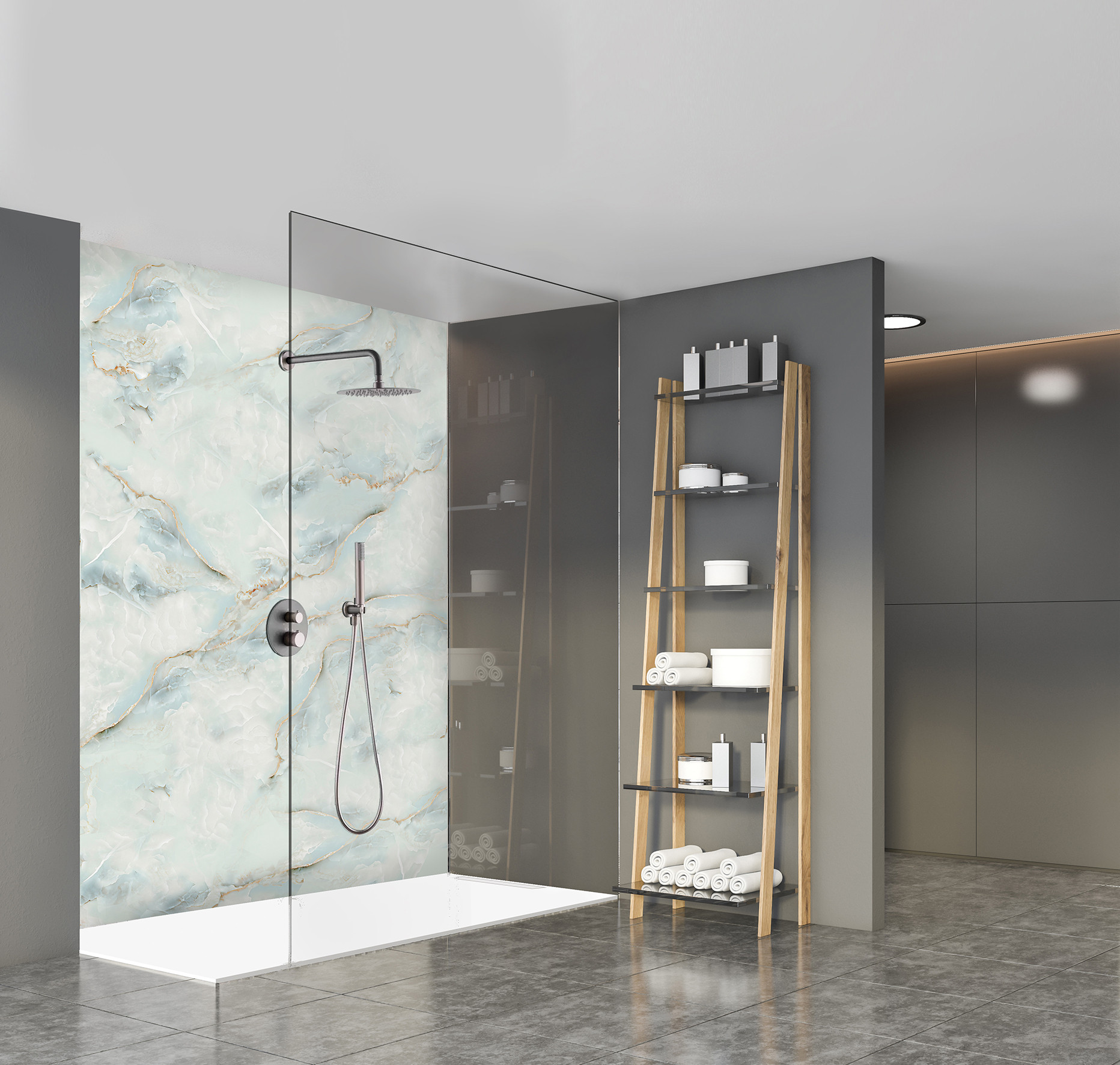 Panneau mural douche Décofast marbre Gemma mat design et étanche