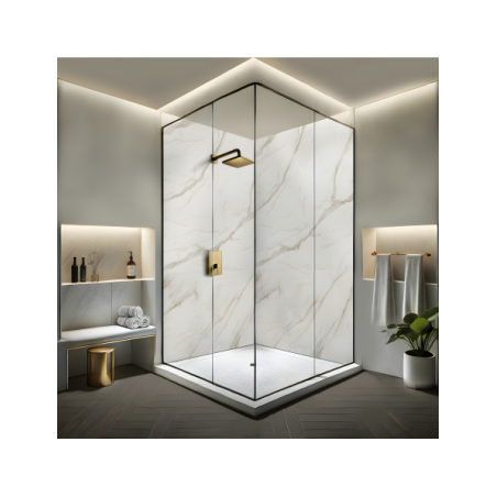 Panneau mural douche Décofast marbre Marbre Gold mat design et étanche