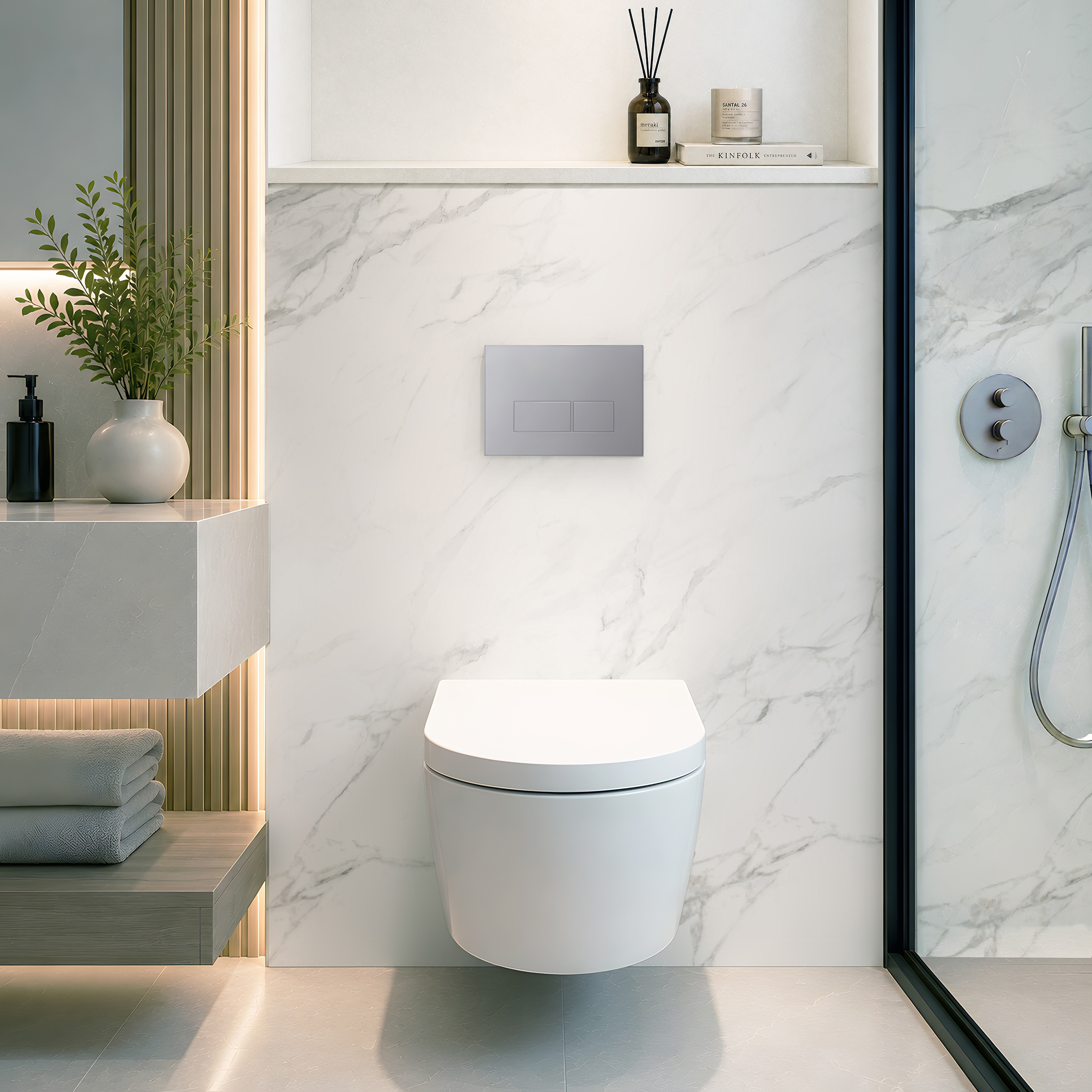Panneau mural douche Décofast marbre Marbre Impérial mat design et étanche