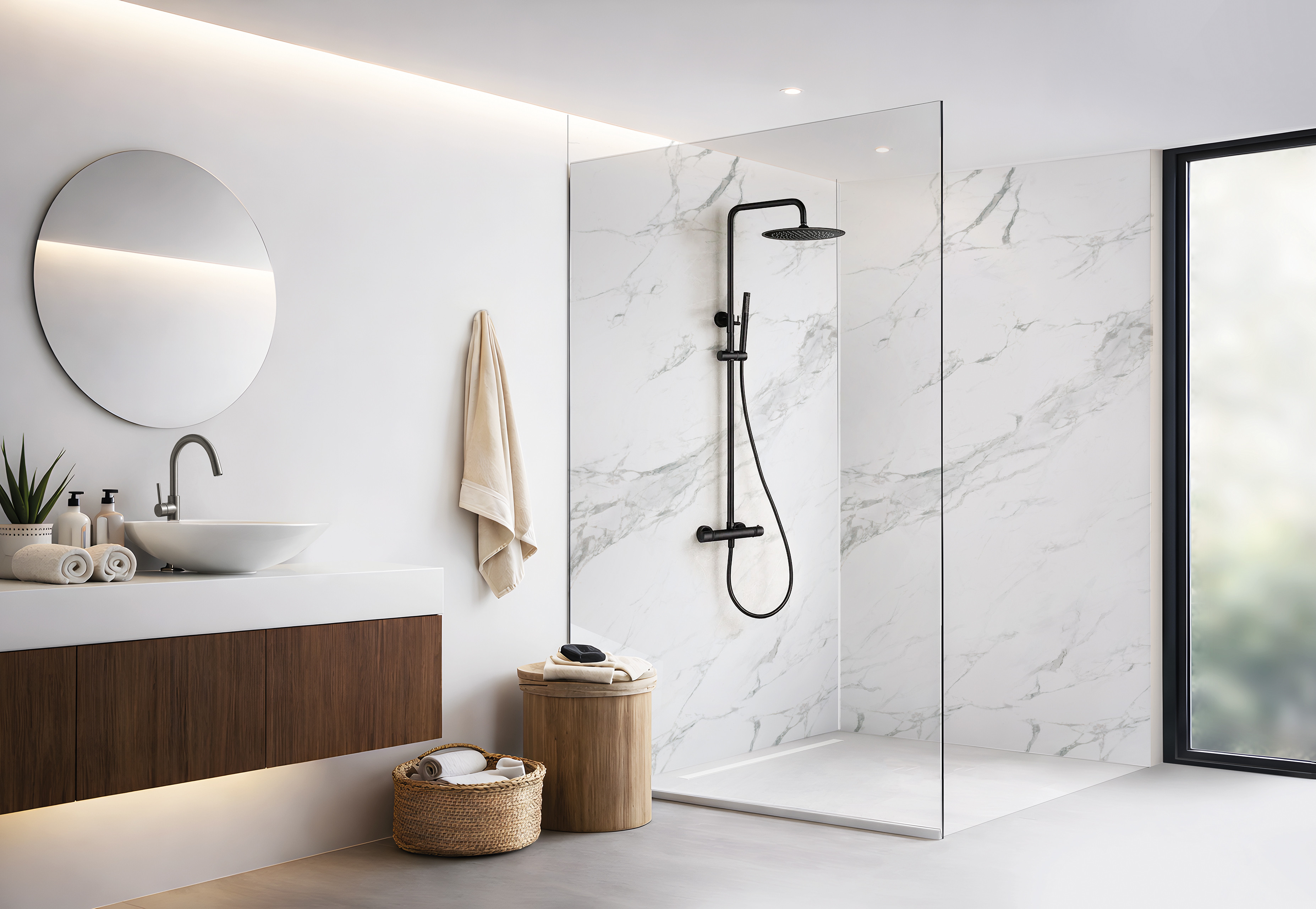Panneau mural douche Décofast marbre Marbre Impérial mat design et étanche