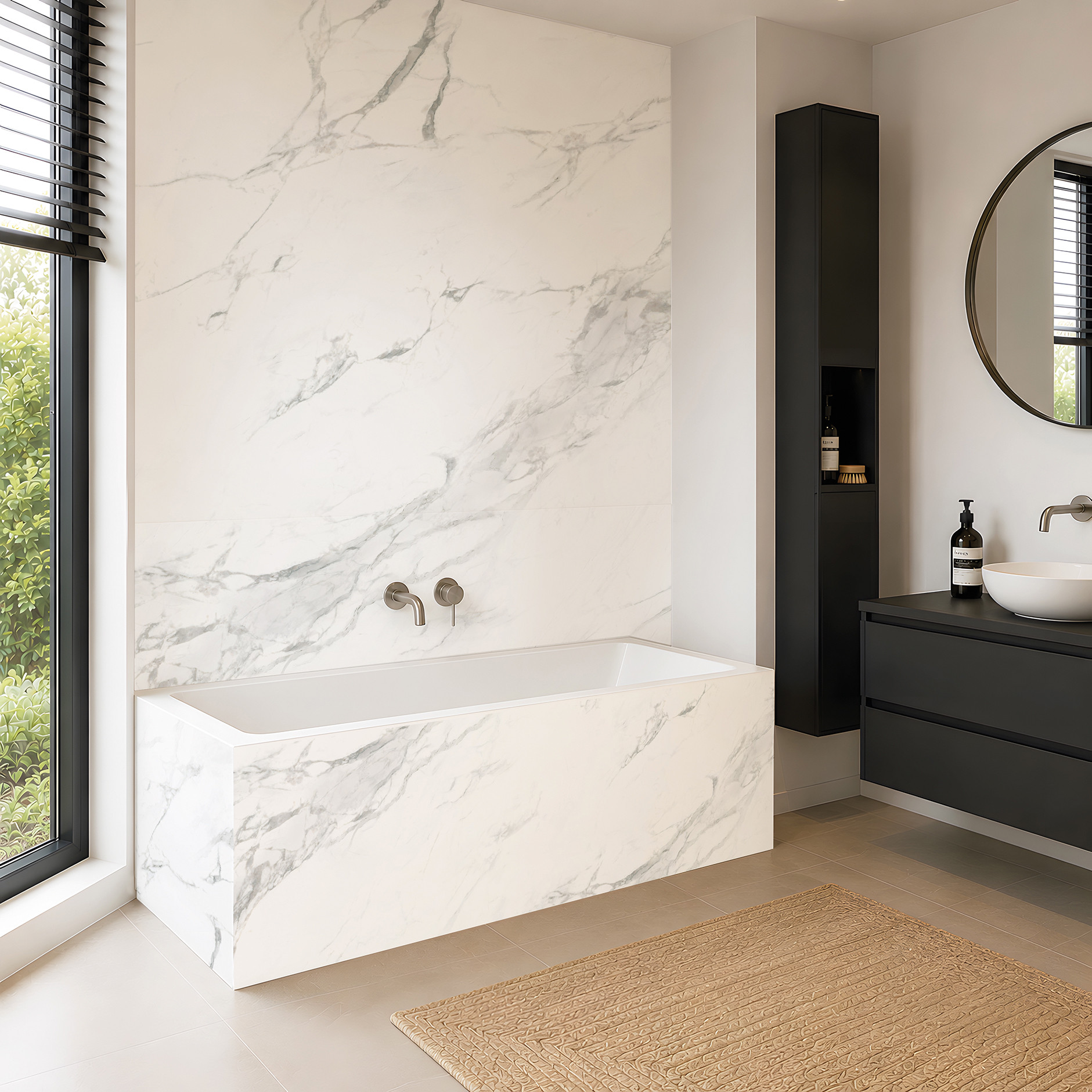 Panneau mural douche Décofast marbre Marbre Impérial mat design et étanche