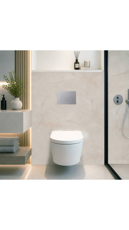 Panneau mural douche Décofast marbre Onyx Blanc mat design et étanche