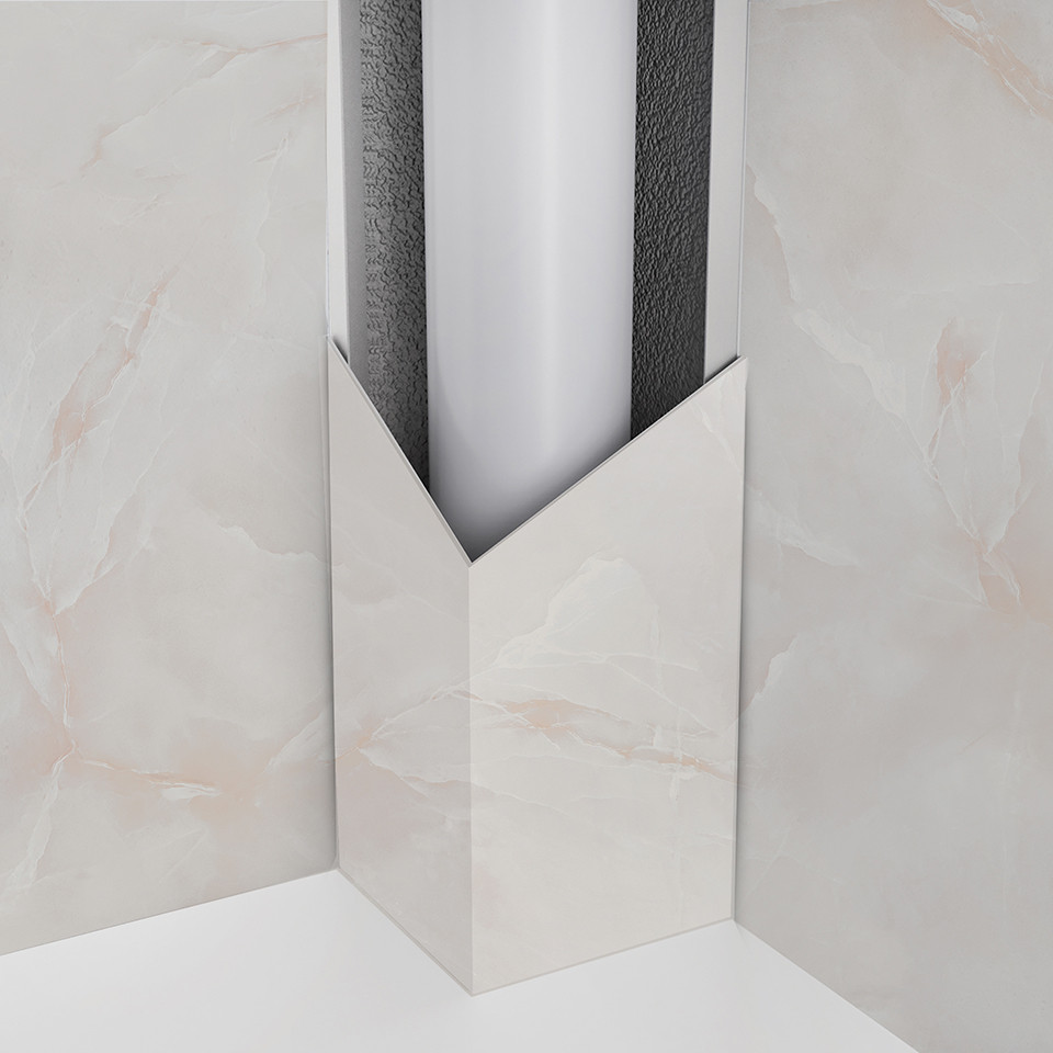 Panneau mural douche Décofast marbre Onyx Blanc mat design et étanche