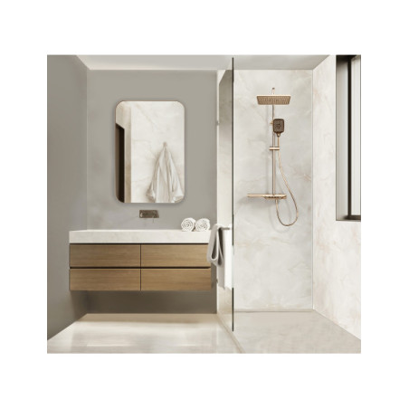 Panneau mural douche Décofast marbre Onyx Blanc mat design et étanche