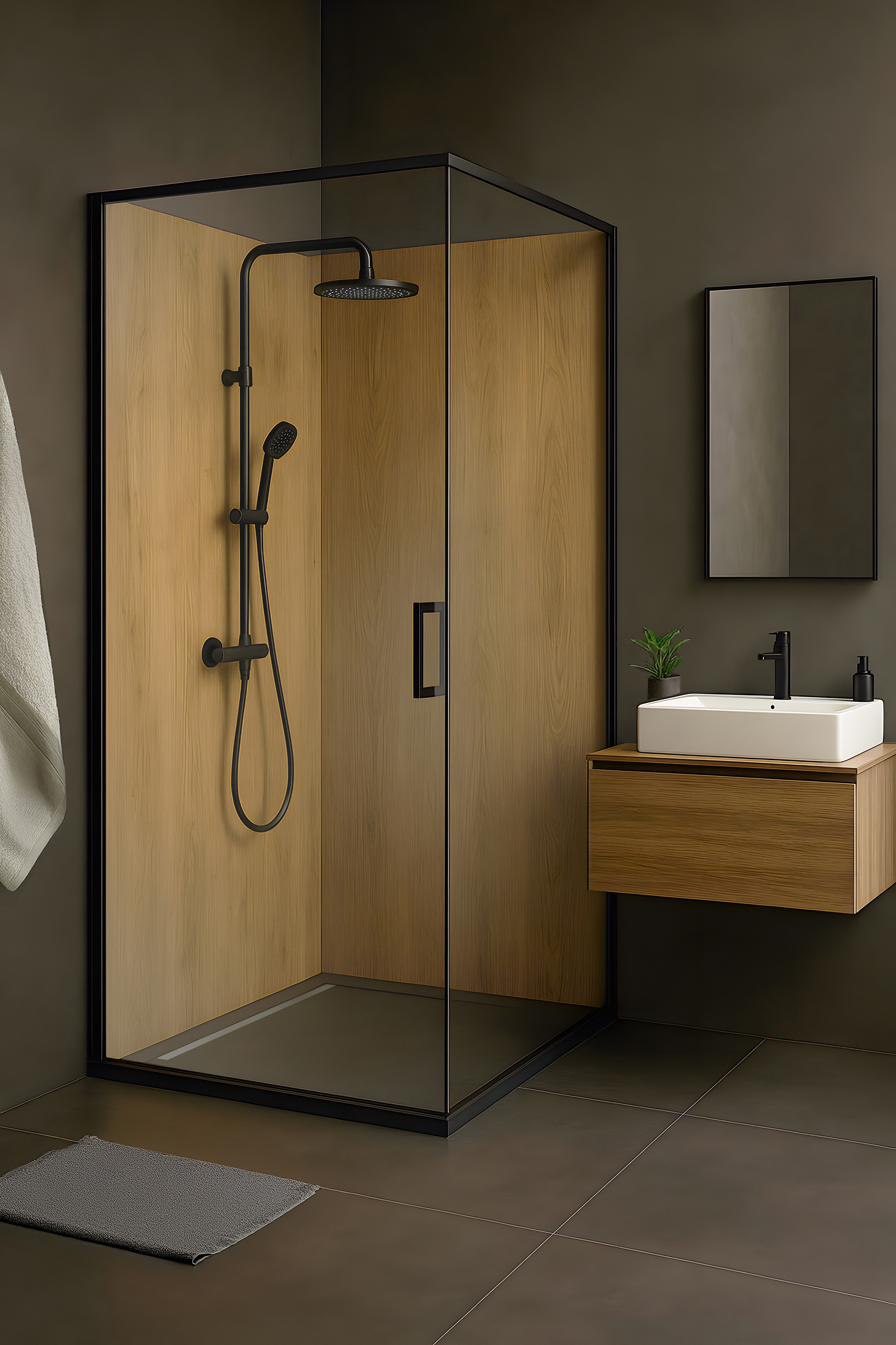Panneau mural douche Décofast bois Orme design et étanche