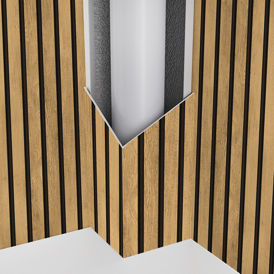 Panneau mural douche Décofast bois Orme Tasseaux Vertical design et étanche