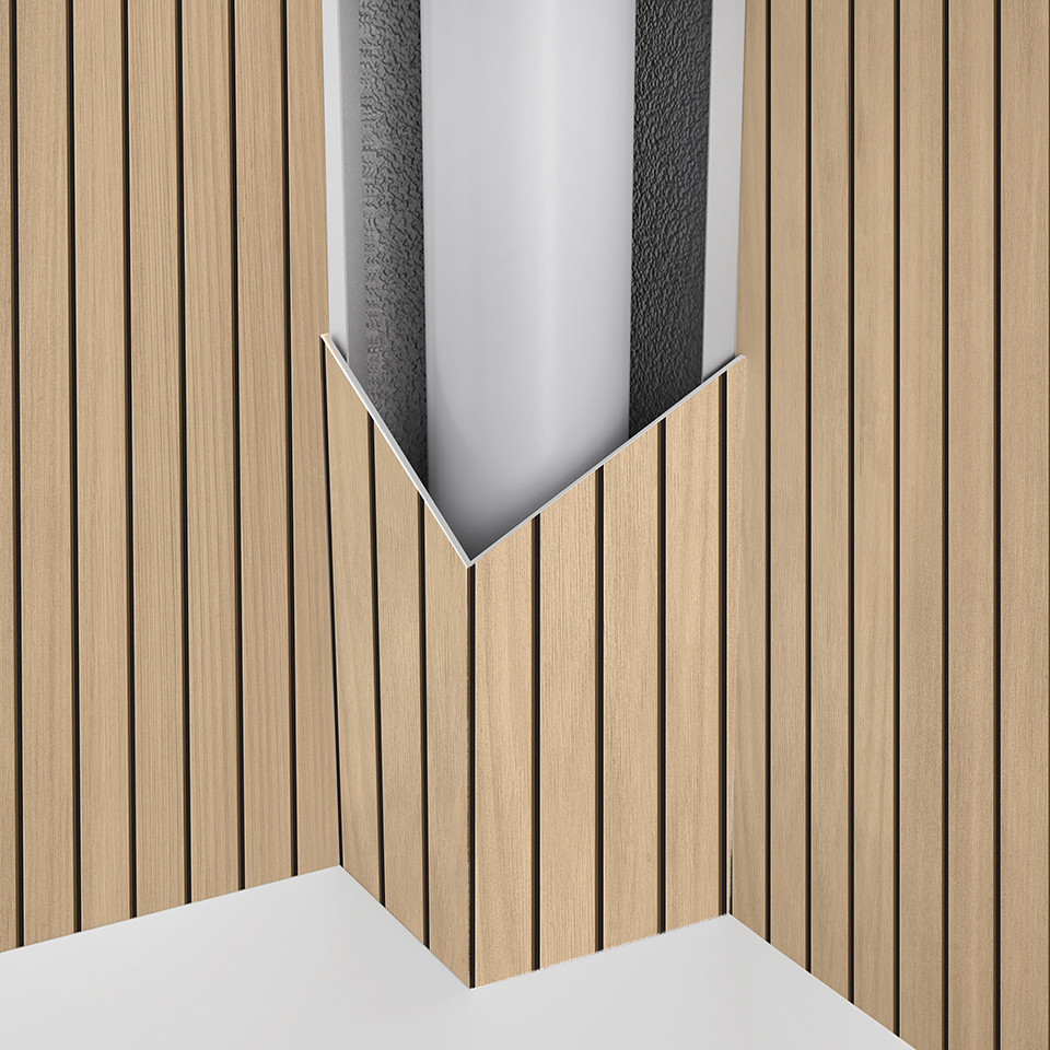 Panneau mural douche Décofast bois Tilleul Tasseaux Fins design et étanche