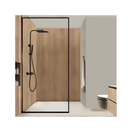 Panneau mural douche Décofast bois Tilleul Tasseaux Fins design et étanche