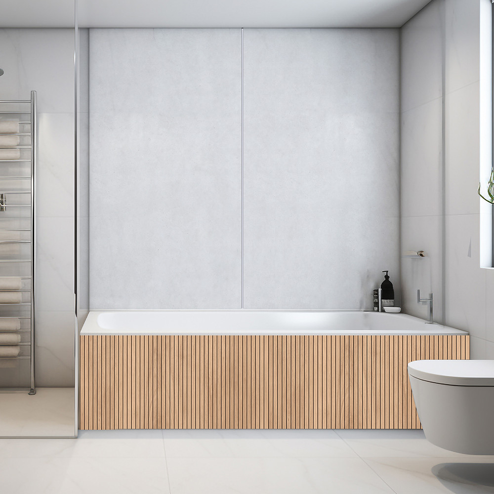 Panneau mural douche Décofast bois Tilleul Tasseaux Fins design et étanche