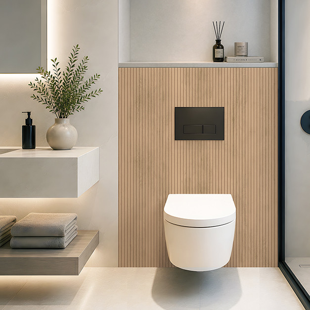 Panneau mural douche Décofast bois Chene Tasseaux Fins Naturel design et étanche