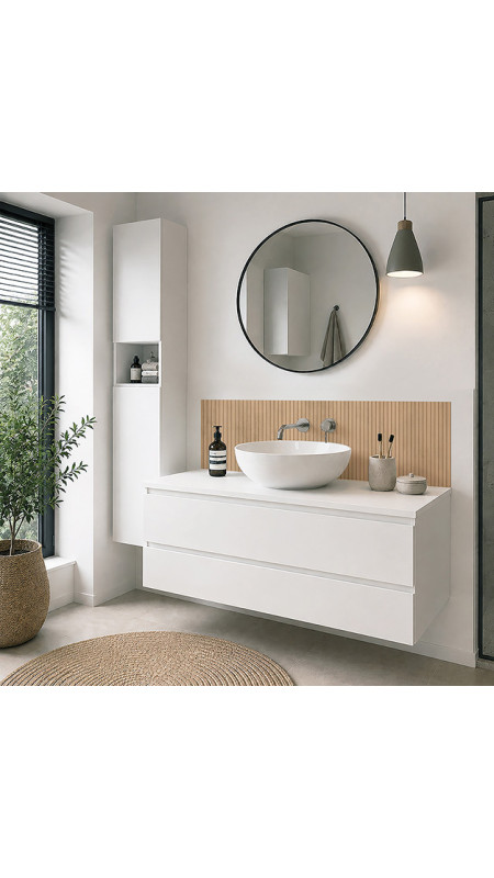 Panneau mural douche Décofast bois Chene Tasseaux Fins Naturel design et étanche