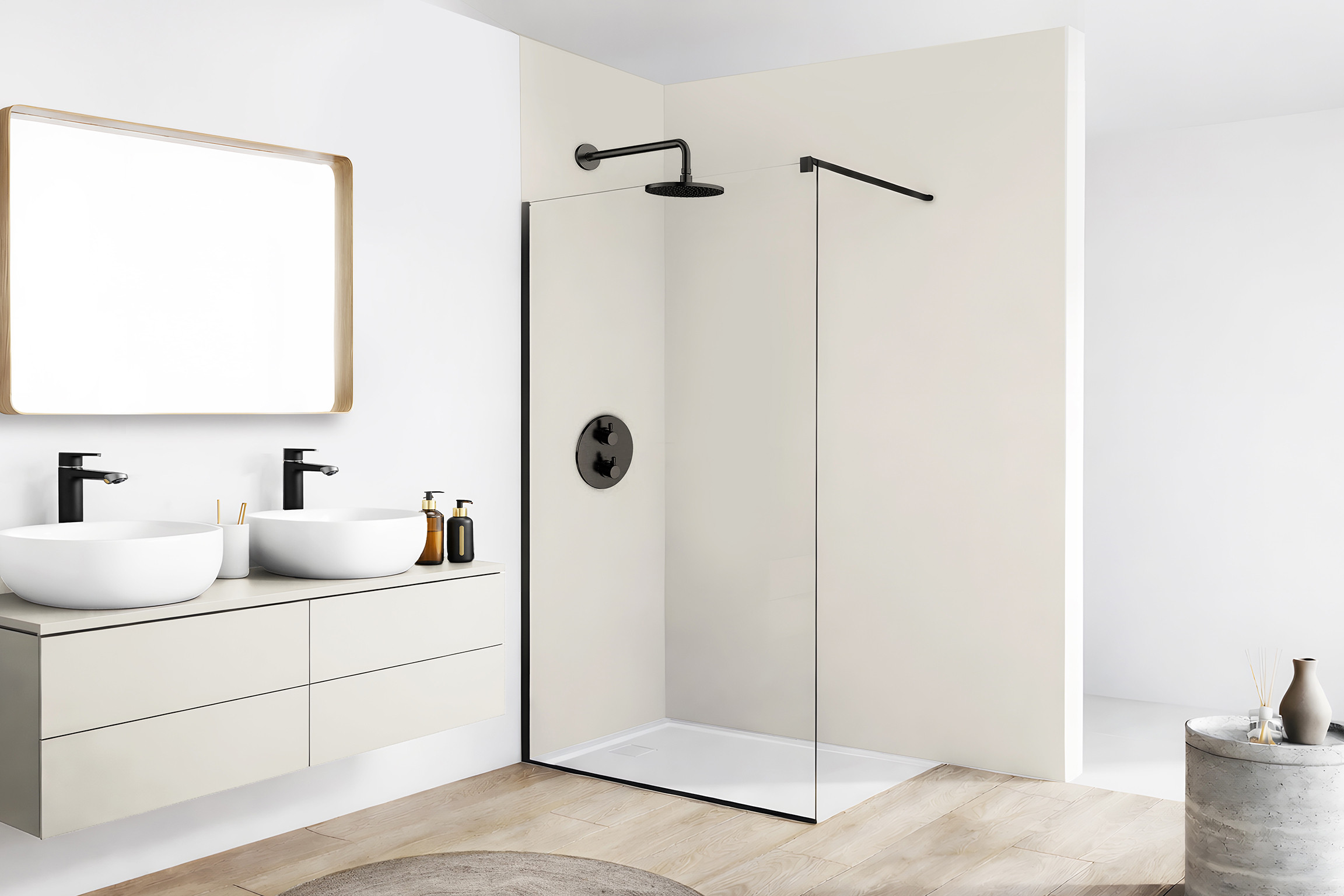 Panneau mural douche Décofast chromatique Beige Clair design et étanche