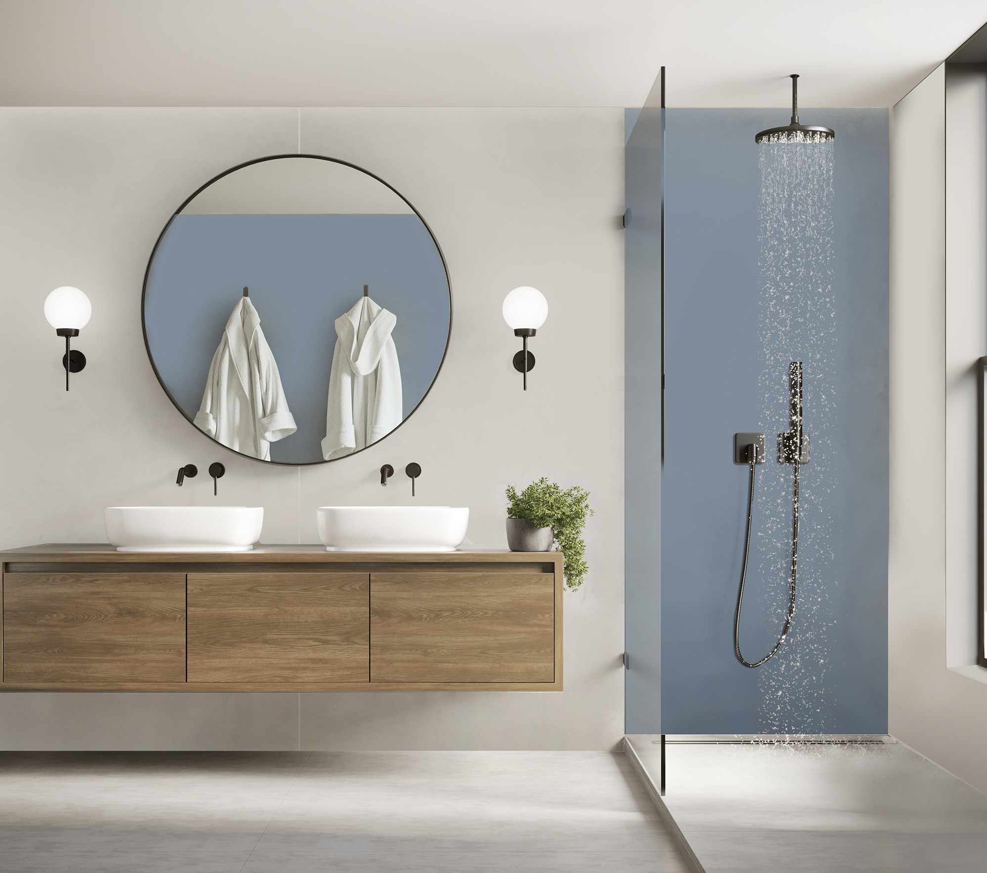 Panneau mural douche Décofast chromatique Bleu Persan design et étanche