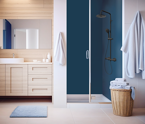 Panneau mural douche Décofast chromatique Bleu Profond design et étanche