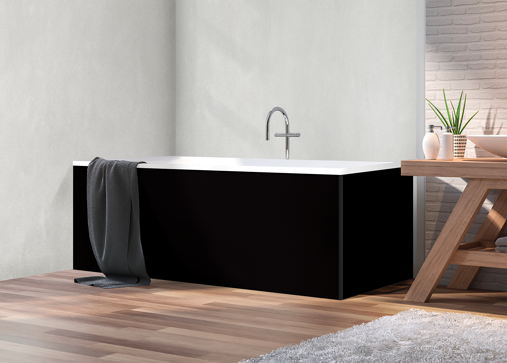 Panneau mural douche Décofast chromatique Noir mat design et étanche