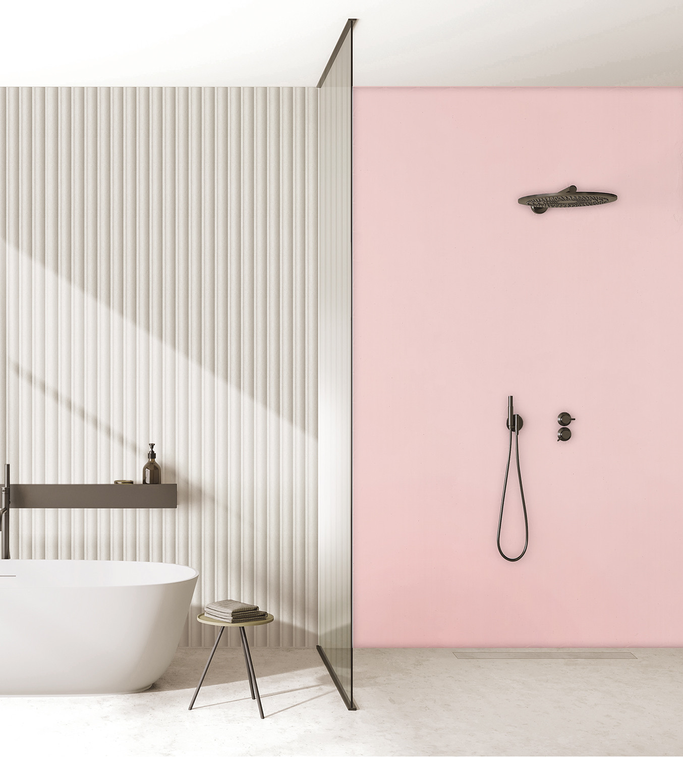 Panneau mural douche Décofast chromatique Rose Poudre design et étanche