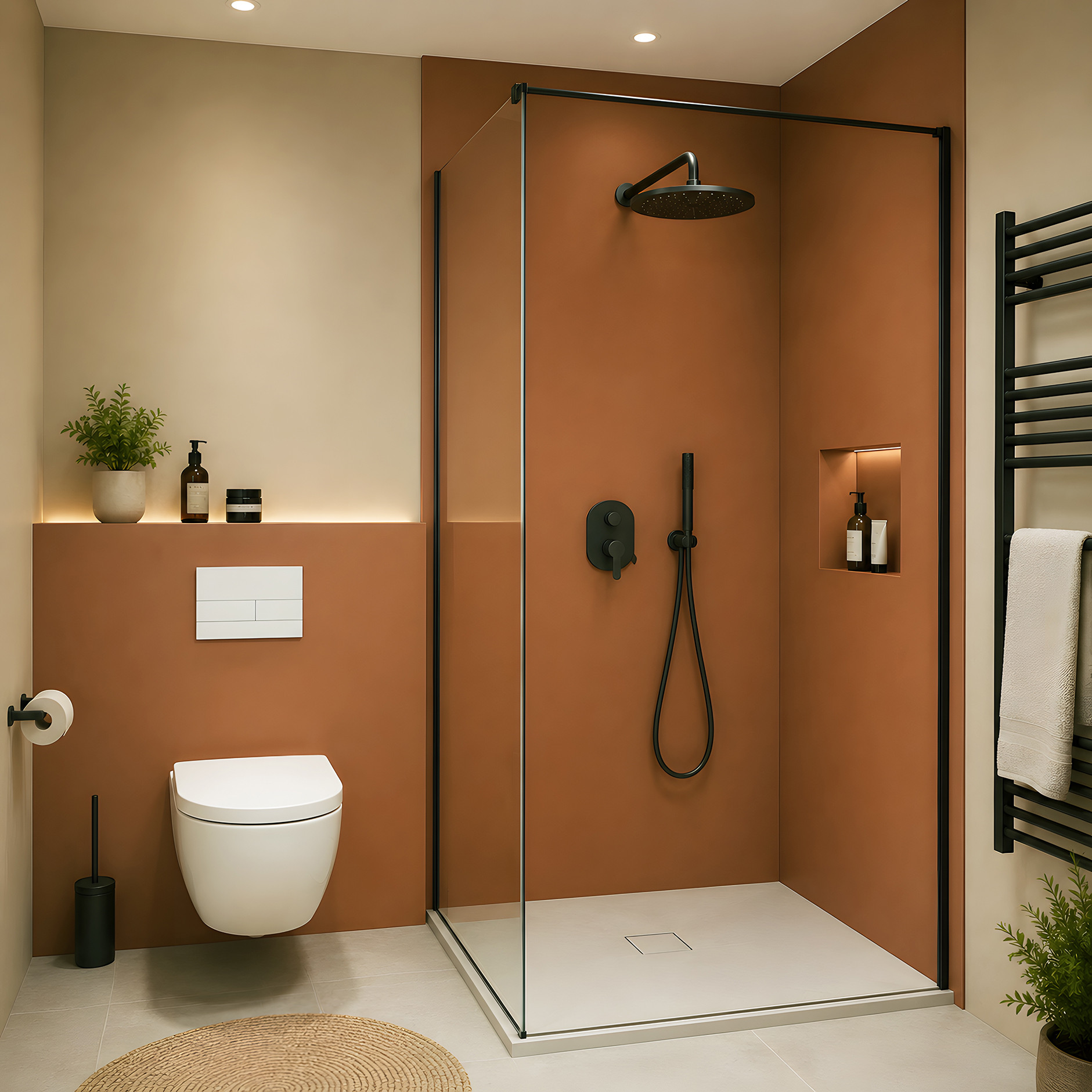 Panneau mural douche Décofast chromatique Terracotta design et étanche