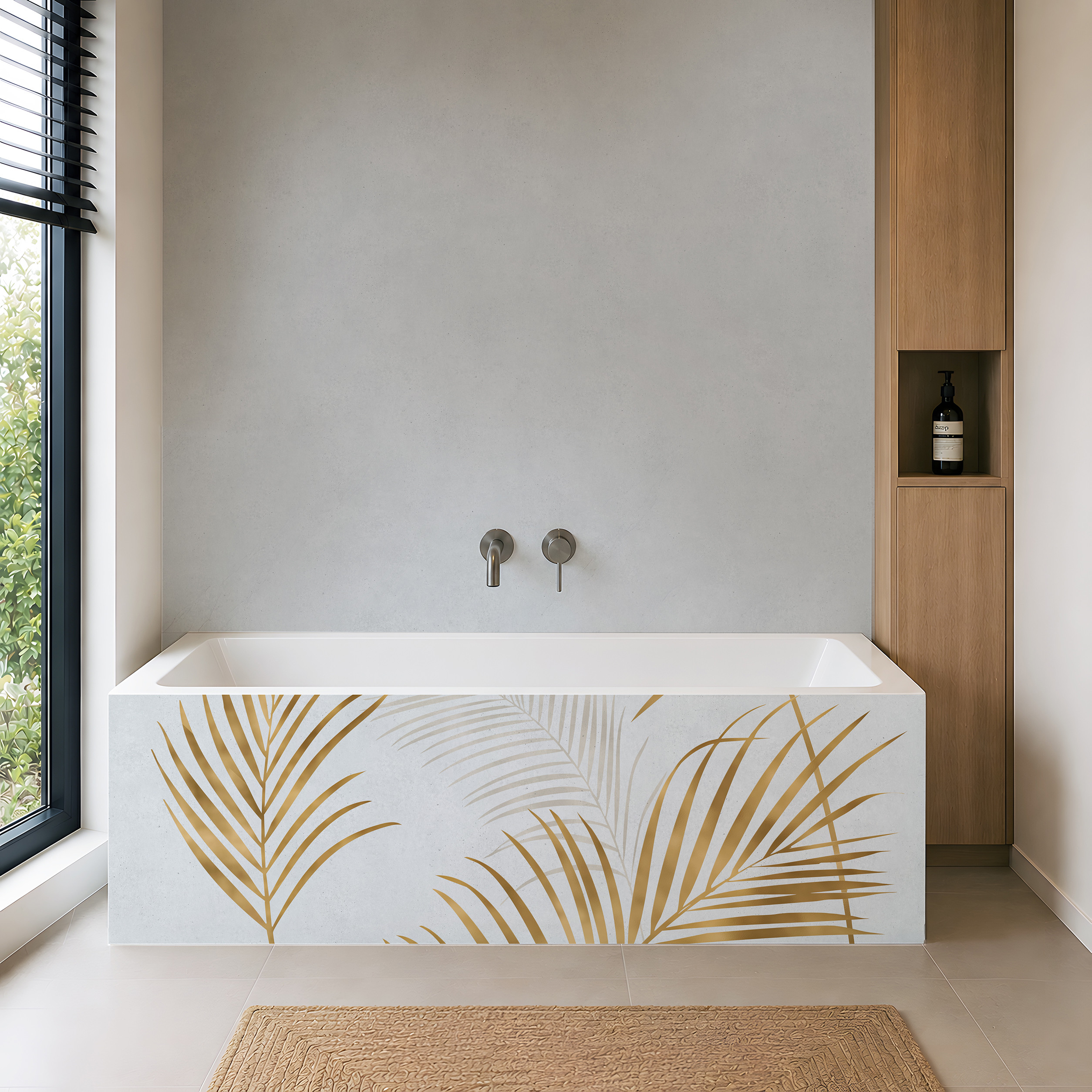 Panneau mural douche Décofast végétalis Palmes D'or design et étanche