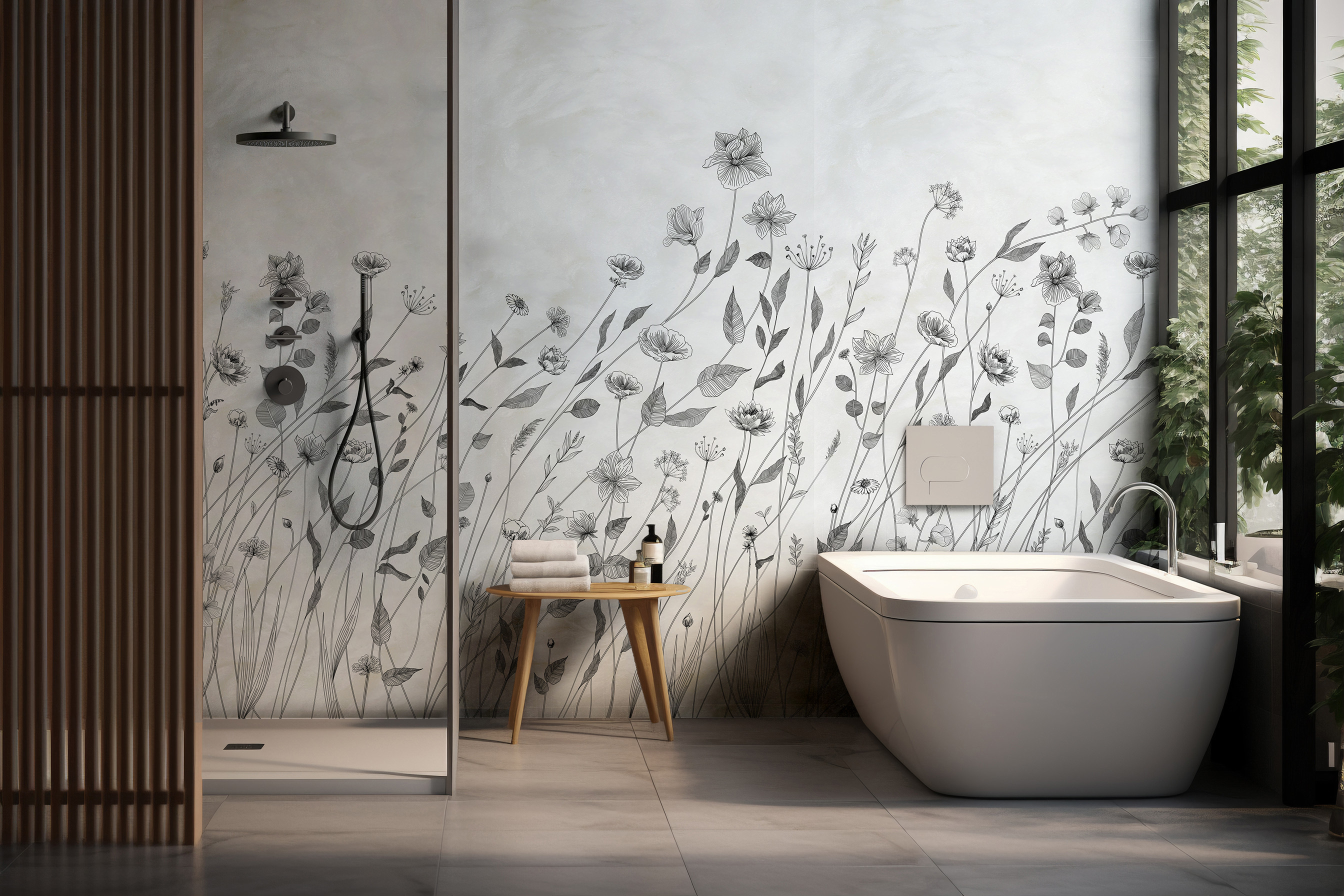 Panneau mural douche Décofast panoramique Printemps design et étanche