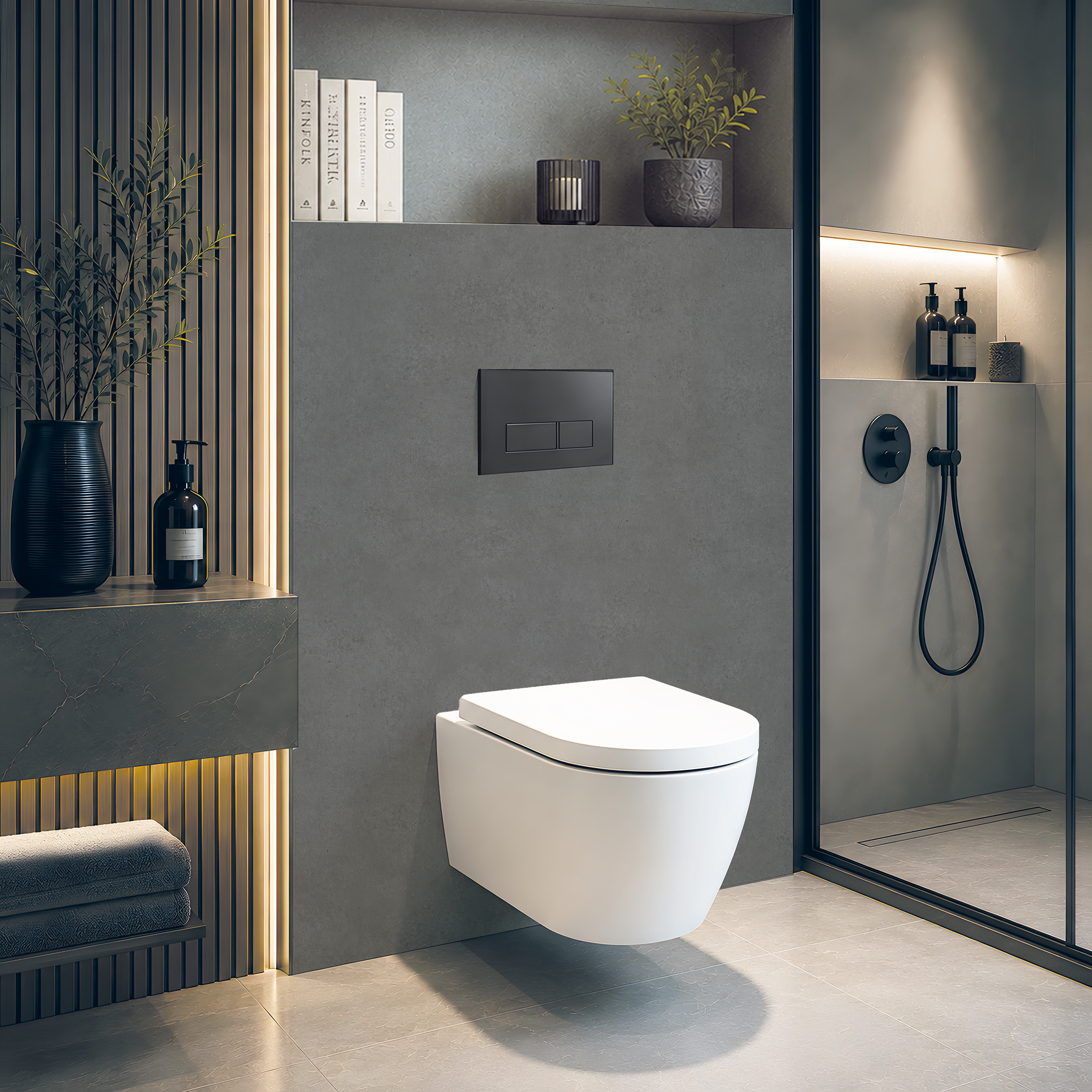 Panneau mural douche Décofast loft Beton Cendro design et étanche