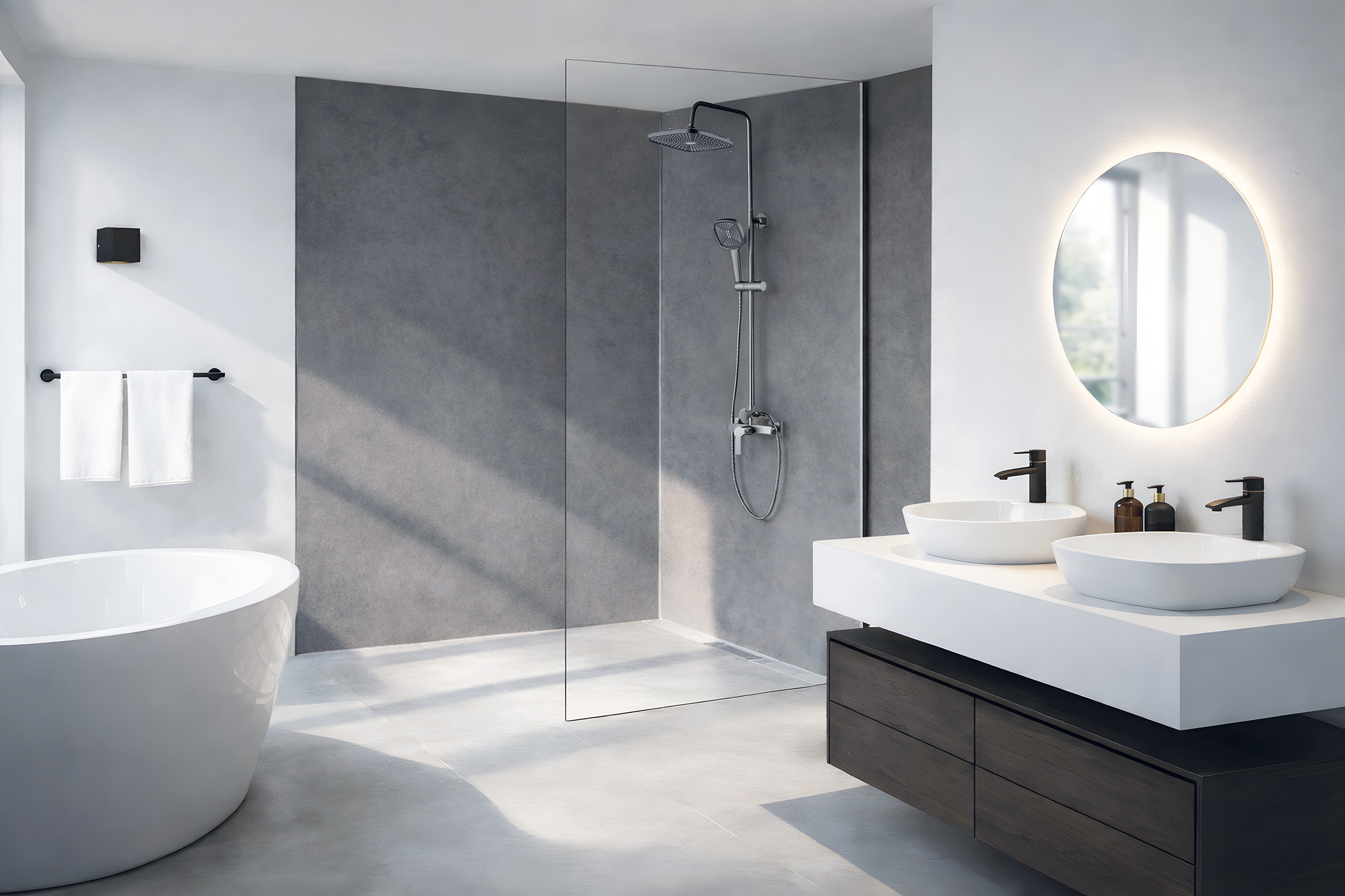Panneau mural douche Décofast loft Beton Cendro design et étanche