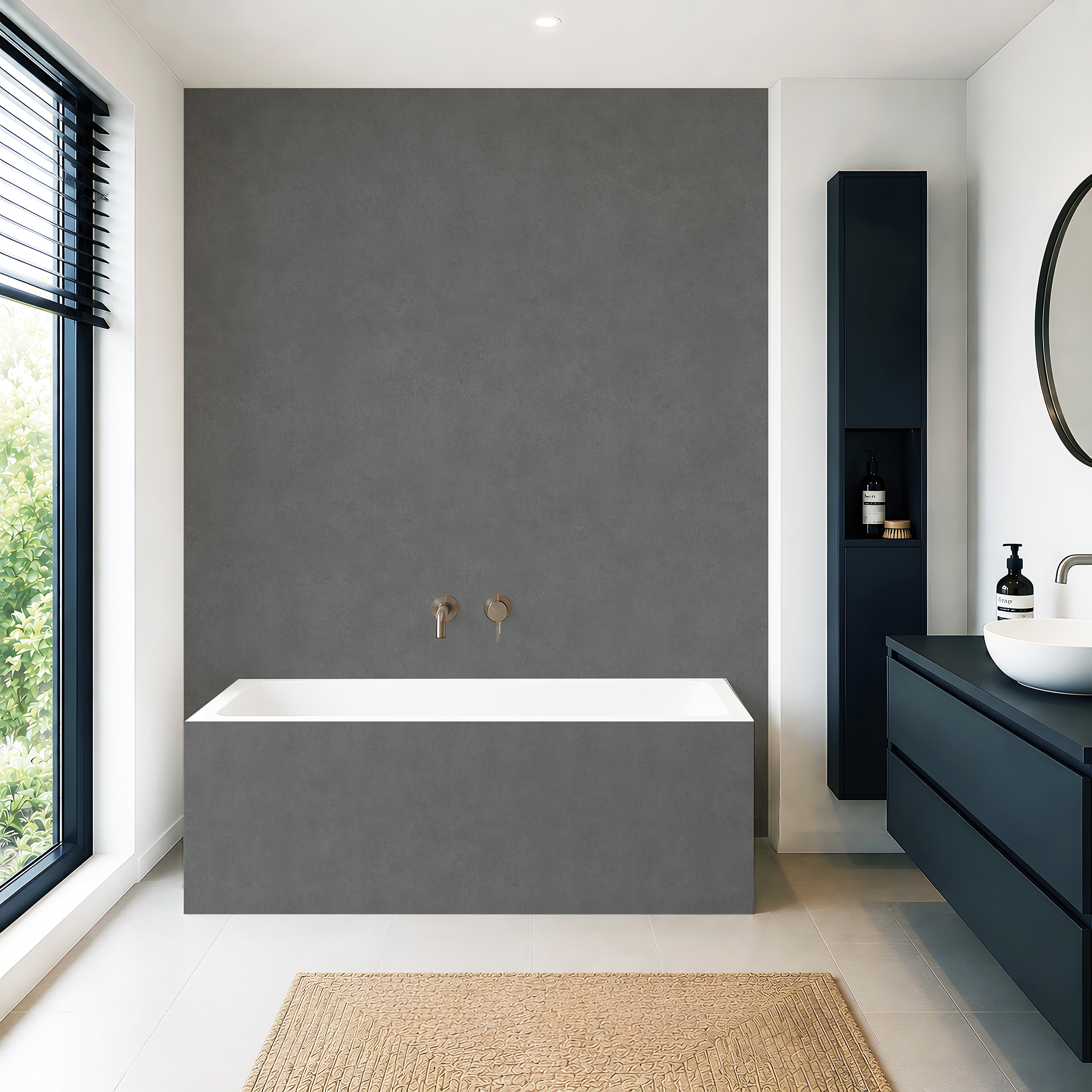 Panneau mural douche Décofast loft Beton Cendro design et étanche