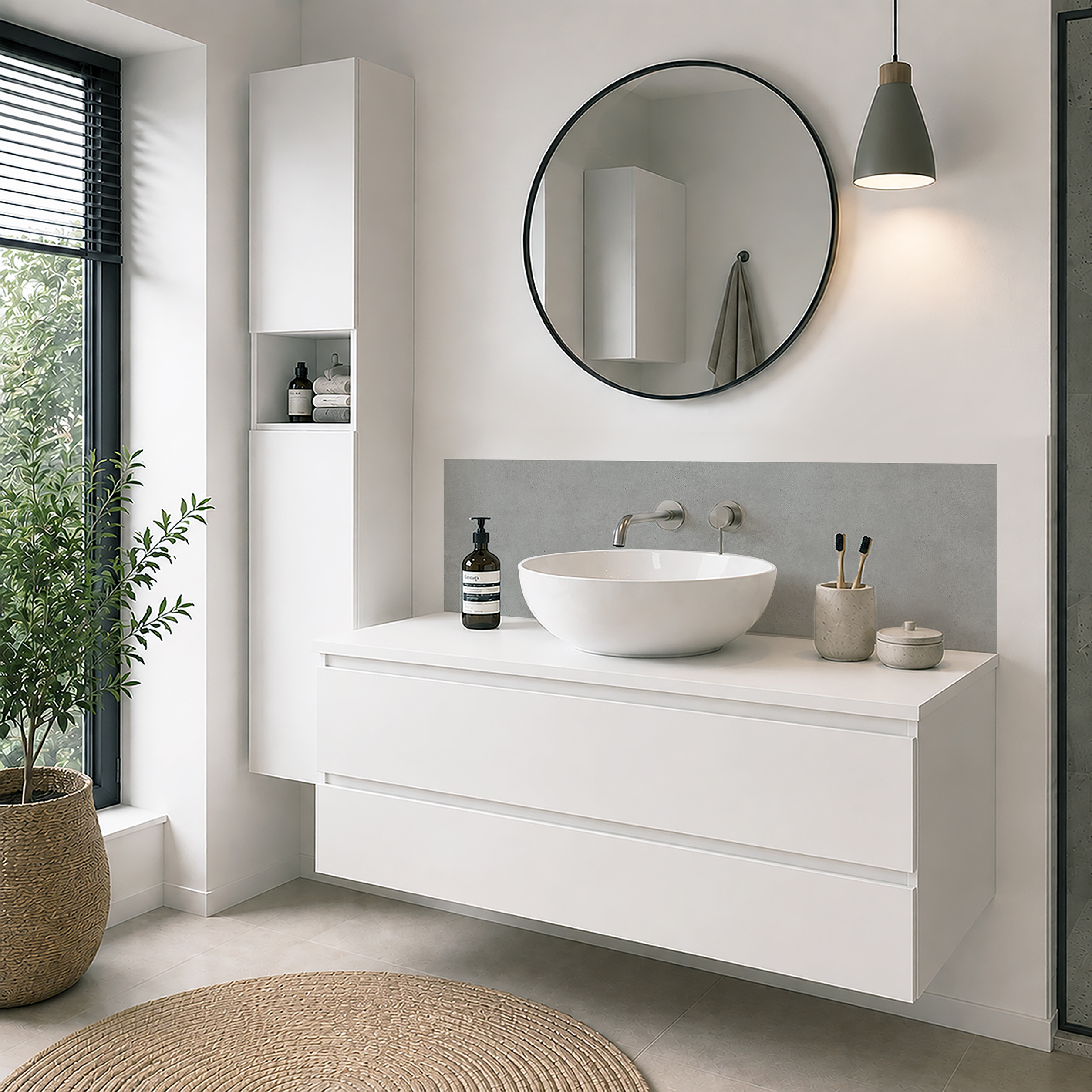 Panneau mural douche Décofast loft Beton Gris design et étanche