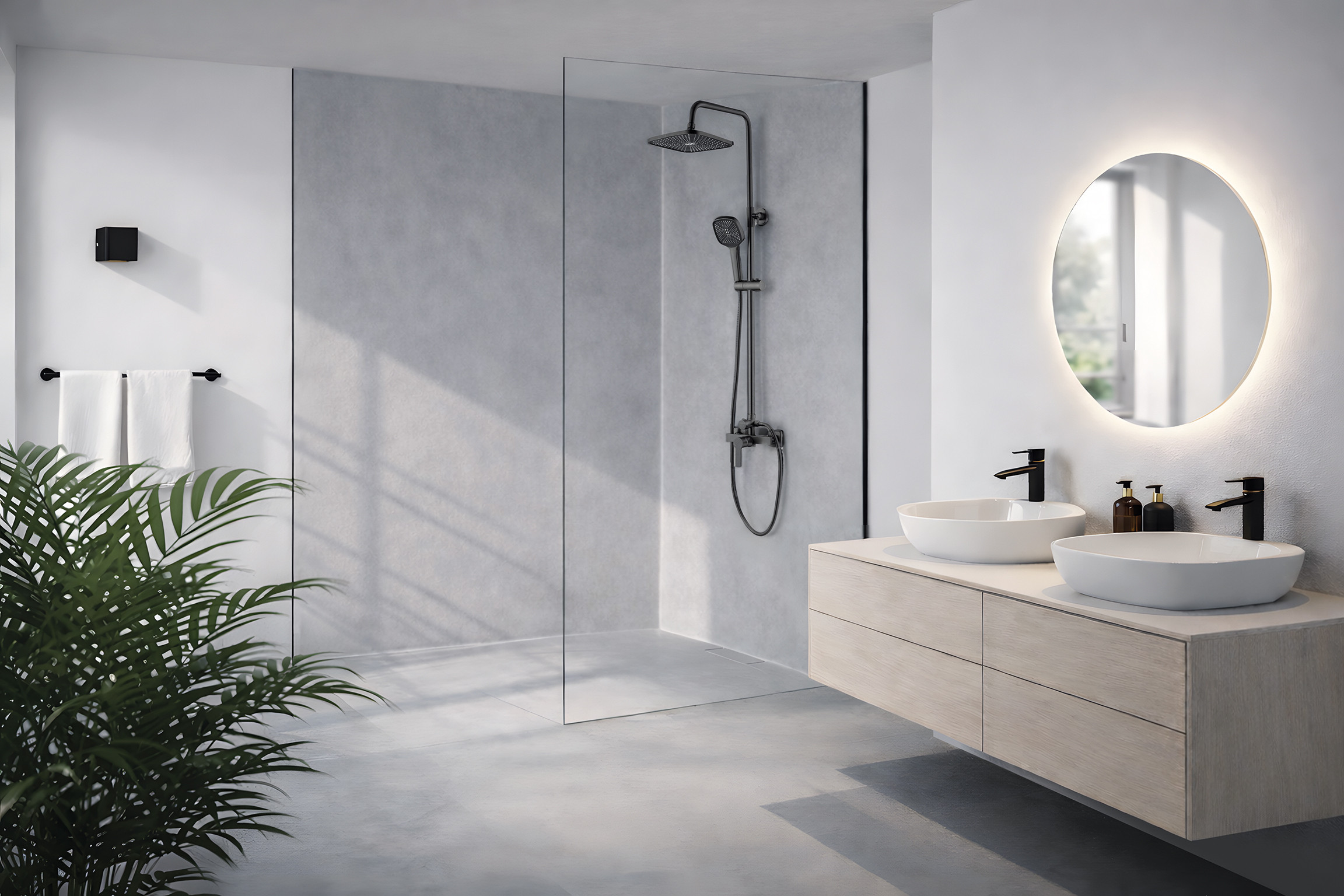 Panneau mural douche Décofast loft Beton Gris design et étanche