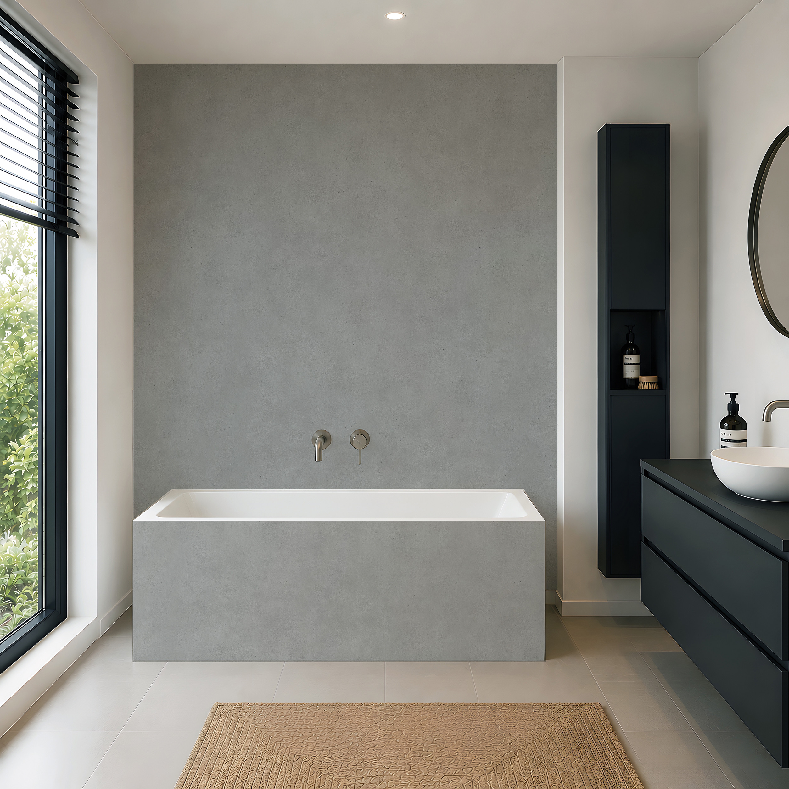 Panneau mural douche Décofast loft Beton Gris design et étanche