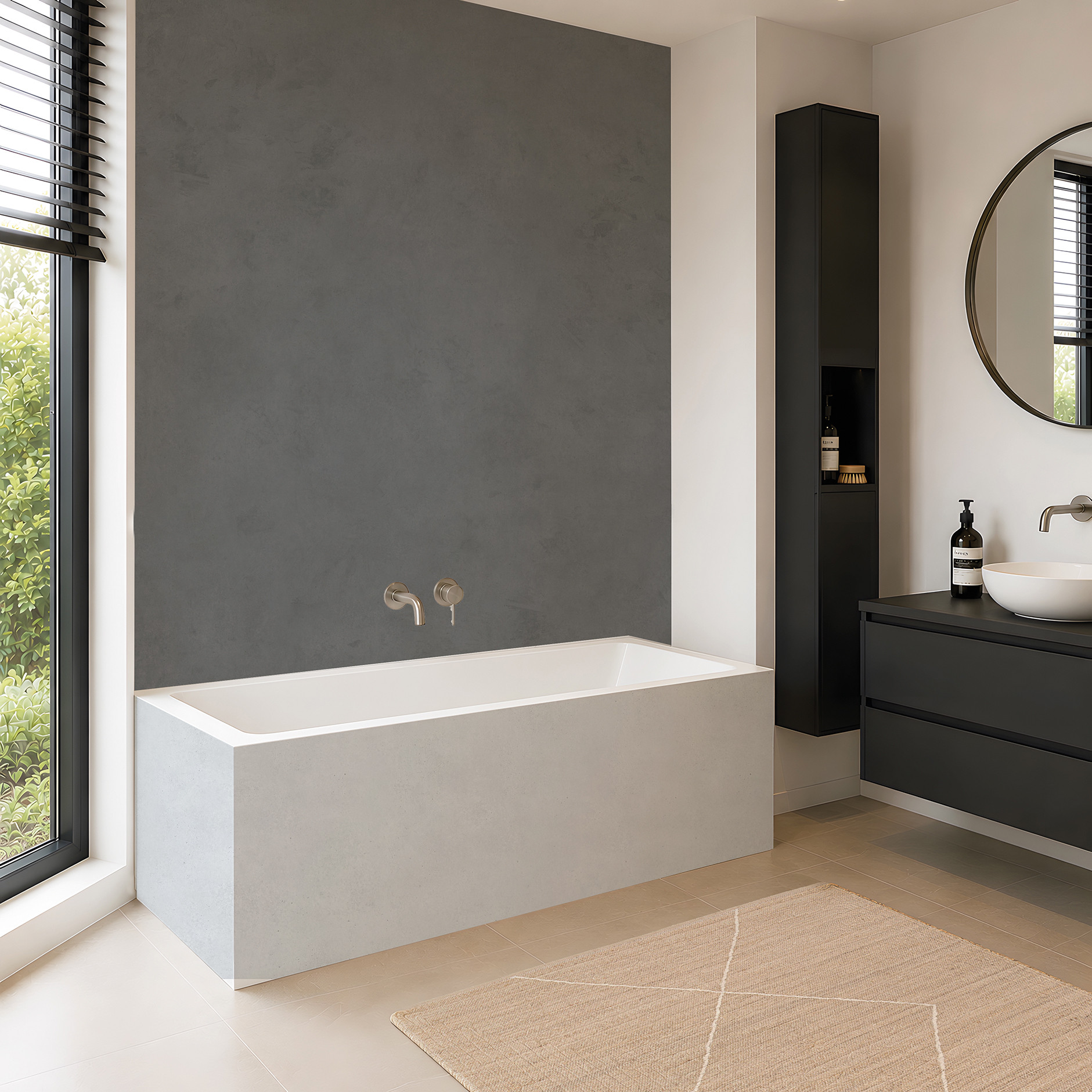 Panneau mural douche Décofast loft Beton Gris Clair design et étanche
