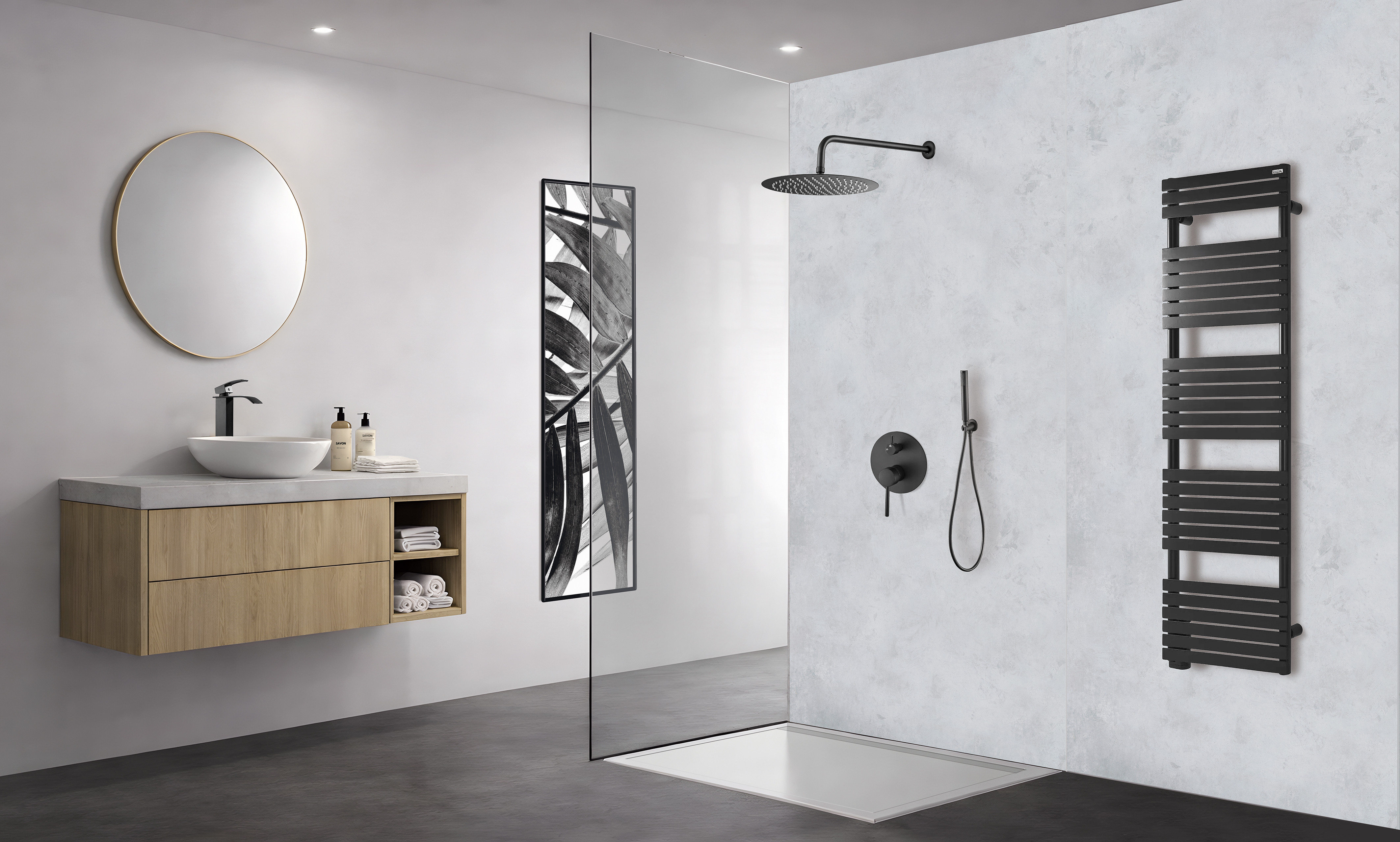 Panneau mural douche Décofast loft Beton Gris Clair Cire design et étanche