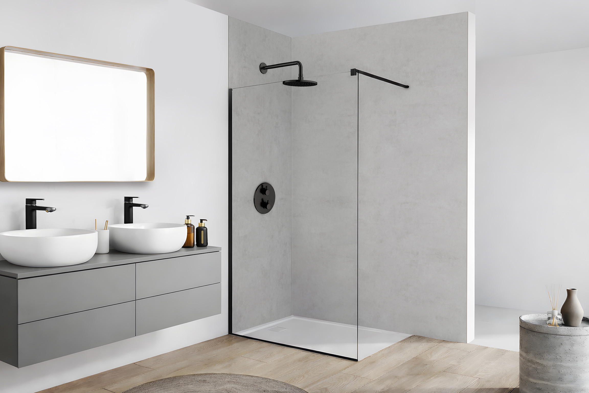 Panneau mural douche Décofast loft Ciment design et étanche
