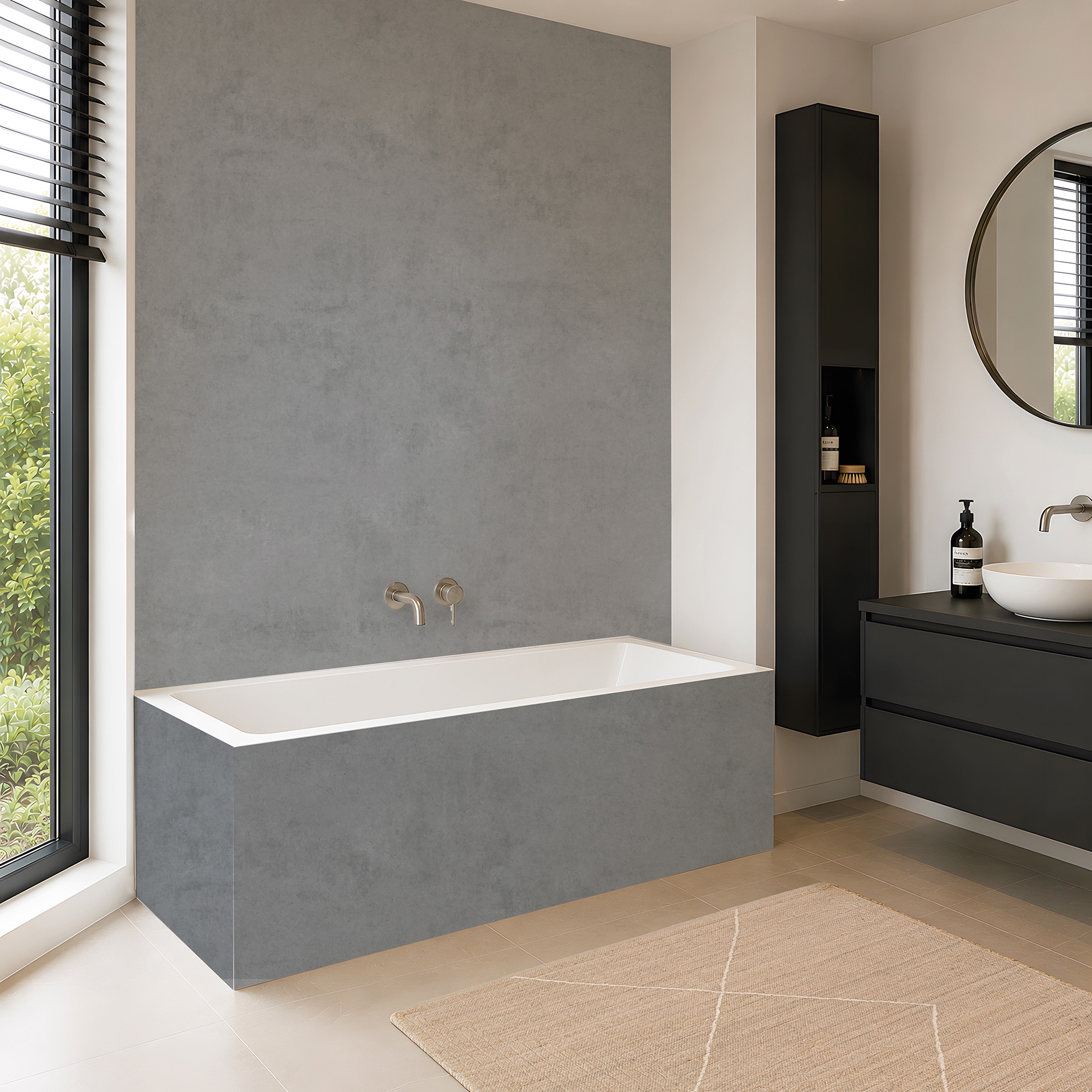 Panneau mural douche Décofast loft Ciment Fonce design et étanche