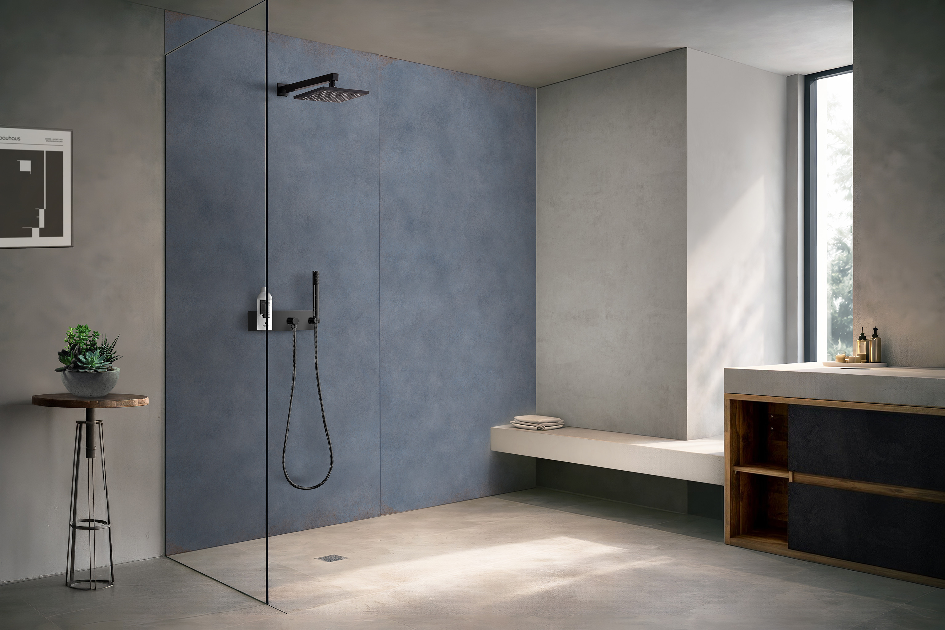 Panneau mural douche Décofast loft Corten Saphir design et étanche
