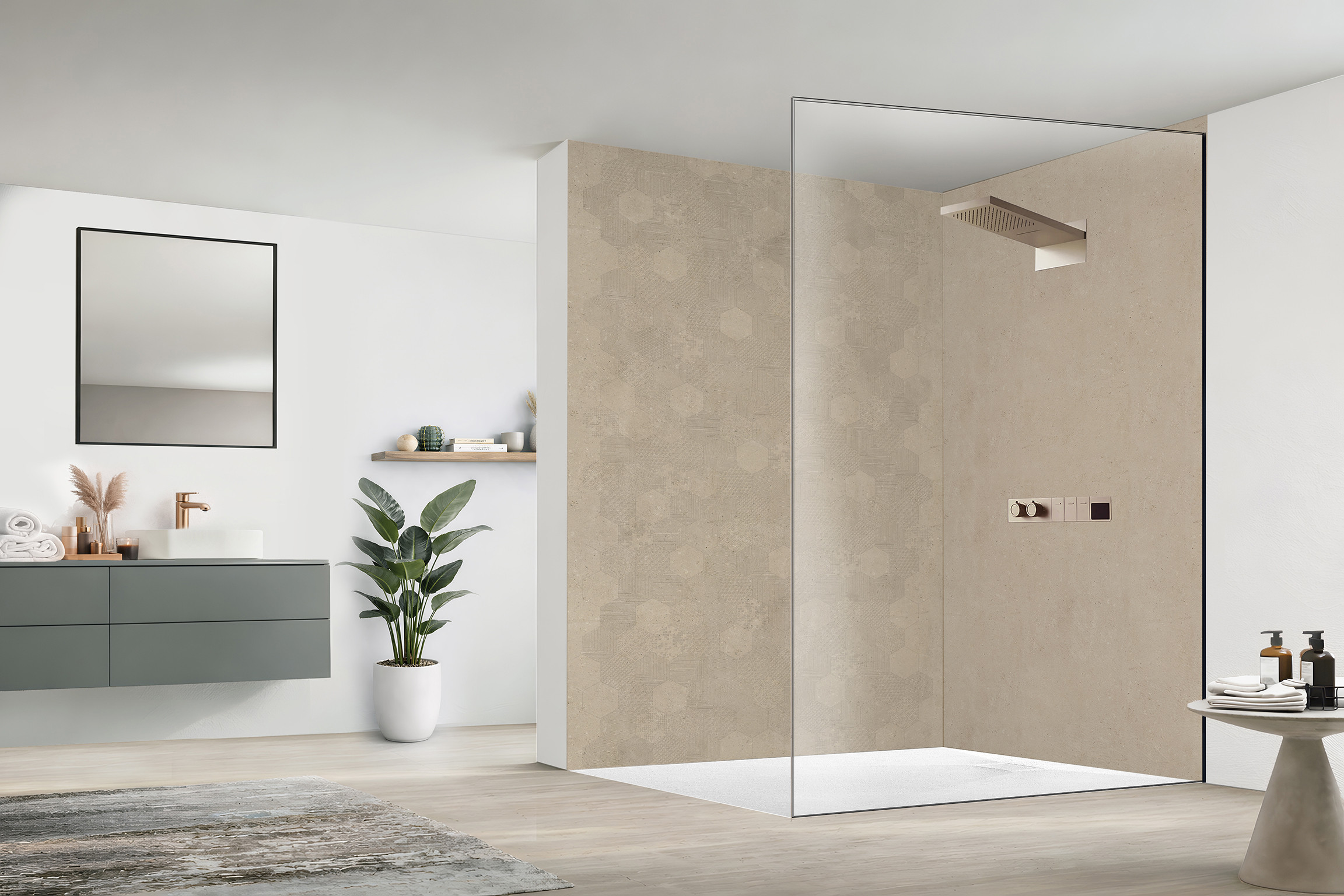 Panneau mural douche Décofast mineral Pierre Du Nil Geometrique design et étanche