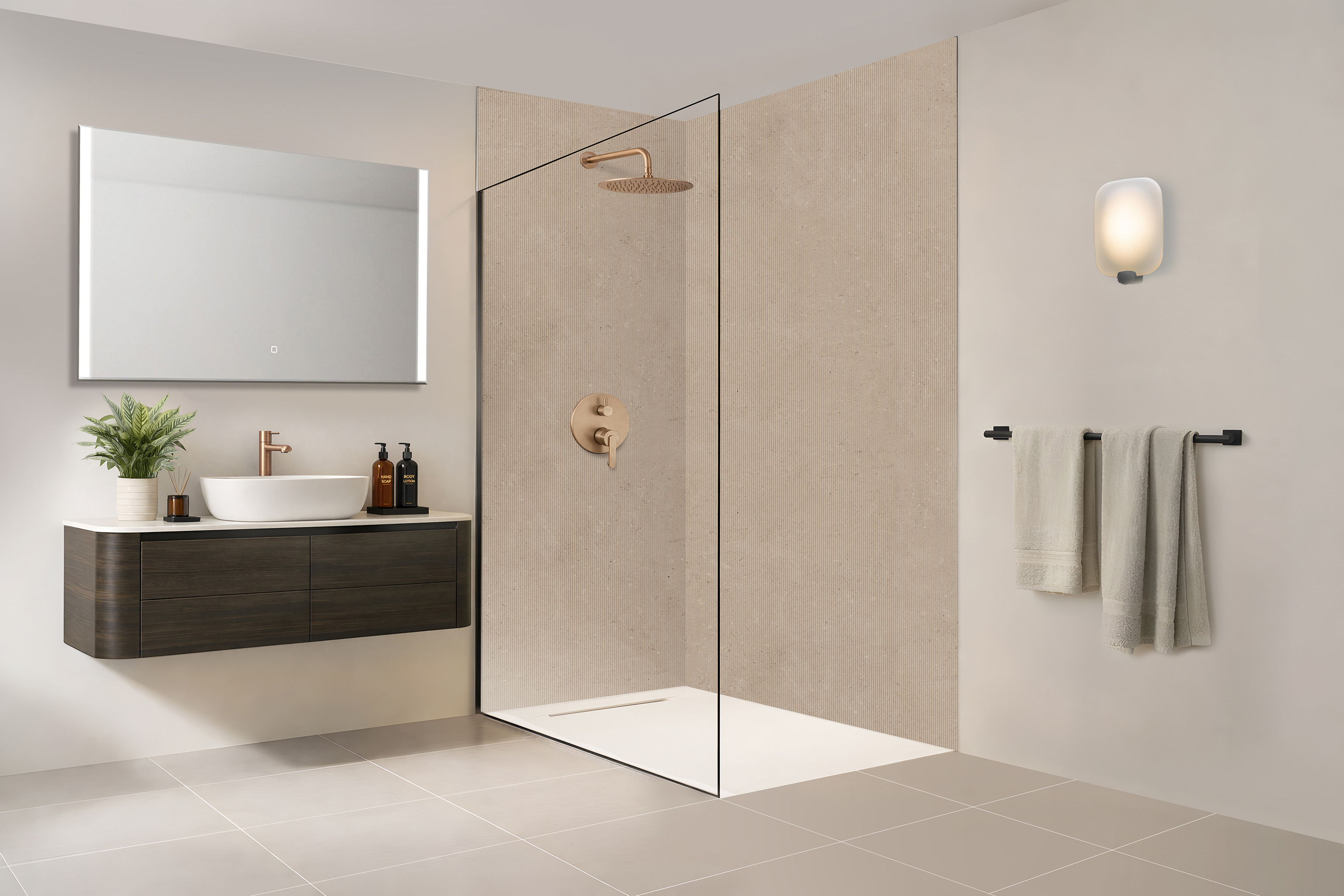 Panneau mural douche Décofast mineral Pierre Du Nil Strie design et étanche