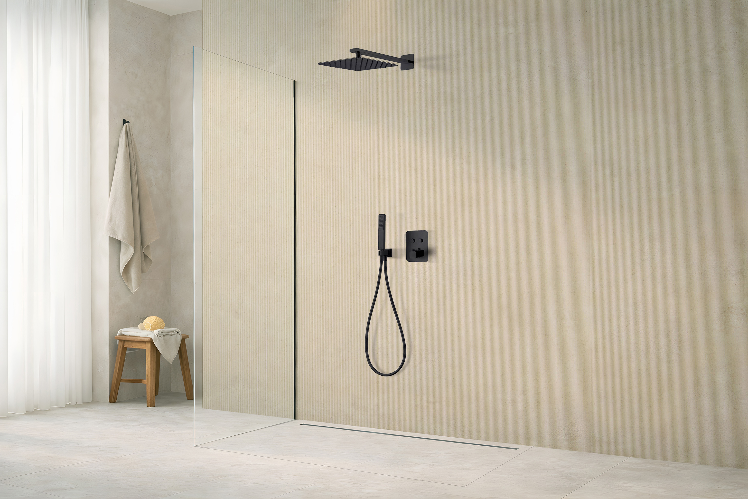 Panneau mural douche Décofast mineral Pierre Du Portugal Strie design et étanche