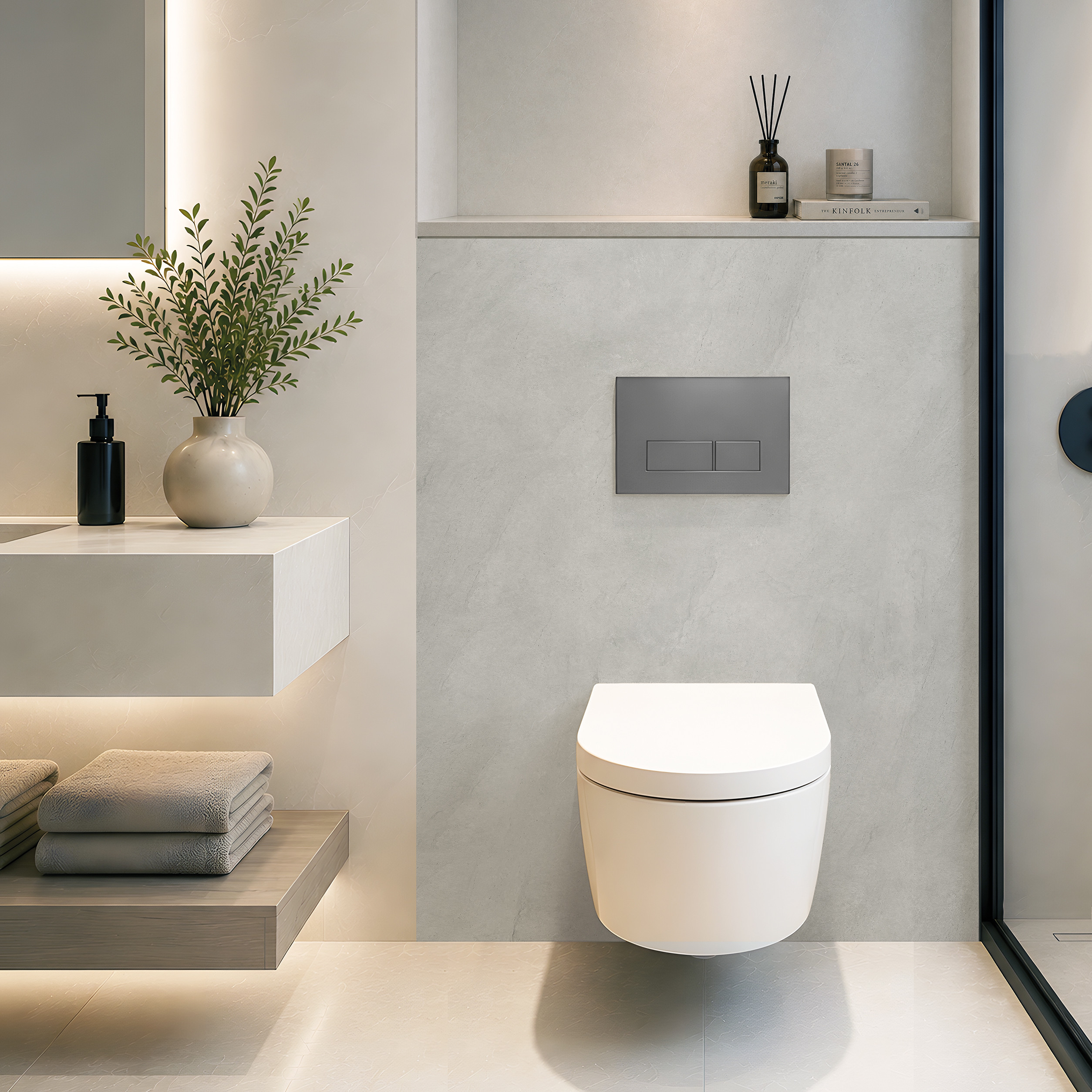 Panneau mural douche Décofast mineral Pierre Grise design et étanche