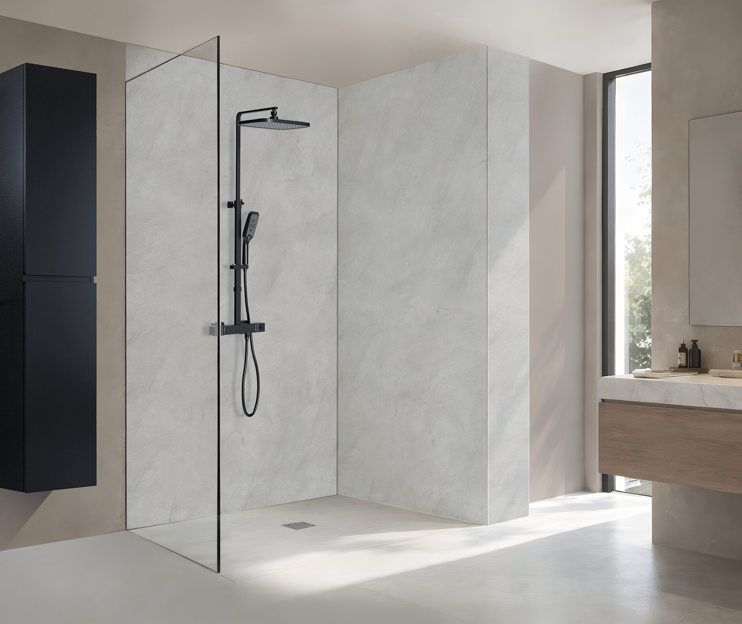 Panneau mural douche Décofast mineral Pierre Grise design et étanche