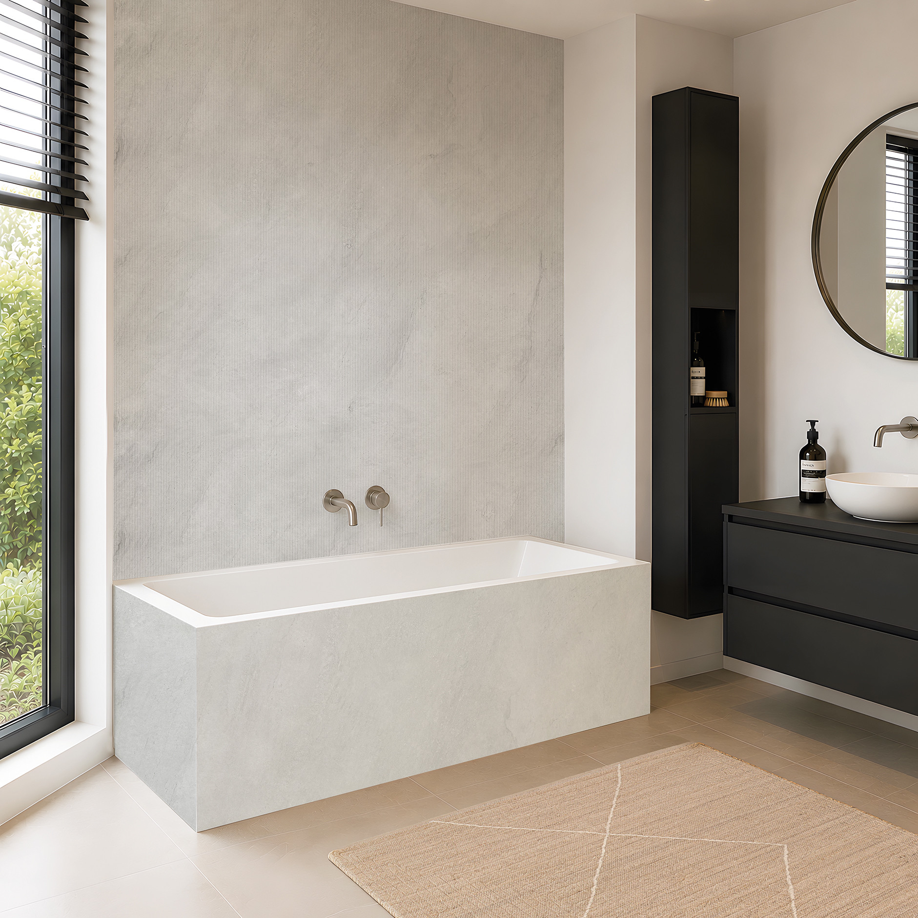 Panneau mural douche Décofast mineral Pierre Grise design et étanche