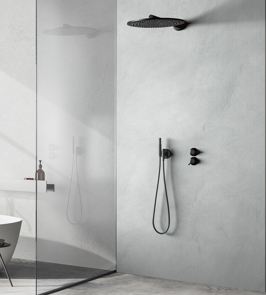 Panneau mural douche Décofast mineral Pierre Grise Strie design et étanche