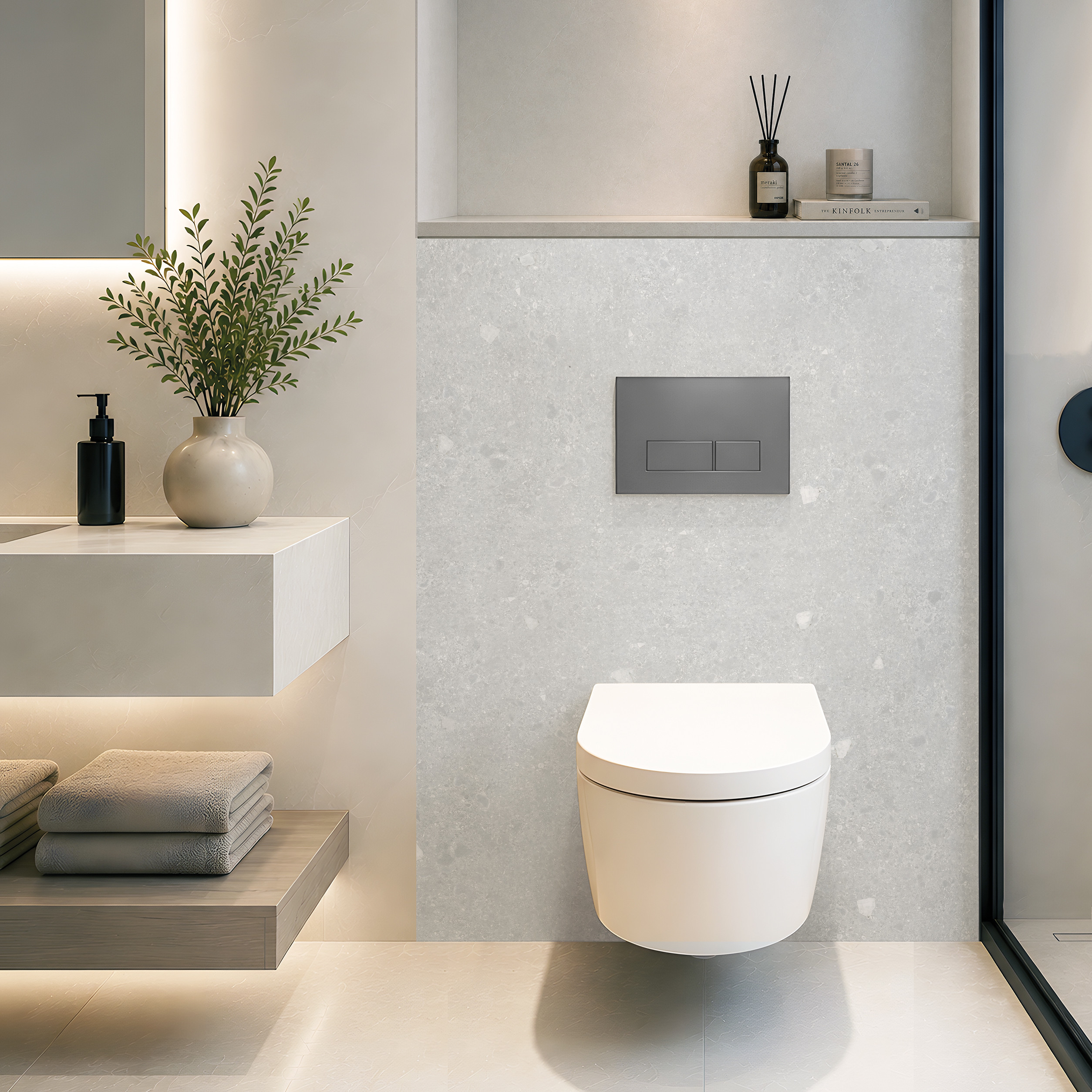 Panneau mural douche Décofast mineral Terrazzo design et étanche