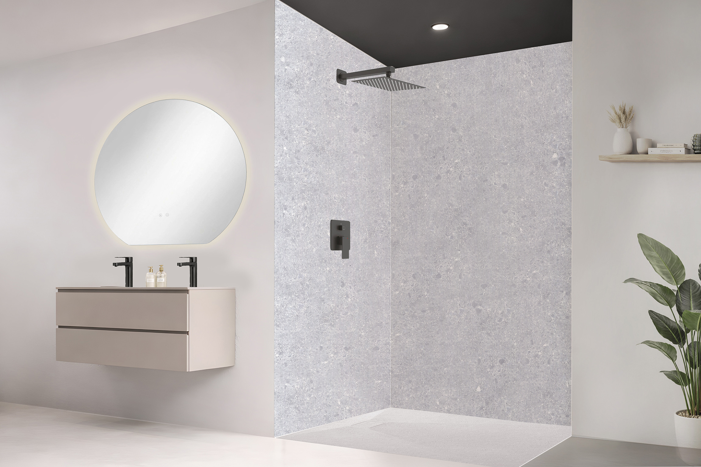 Panneau mural douche Décofast mineral Terrazzo Strie design et étanche